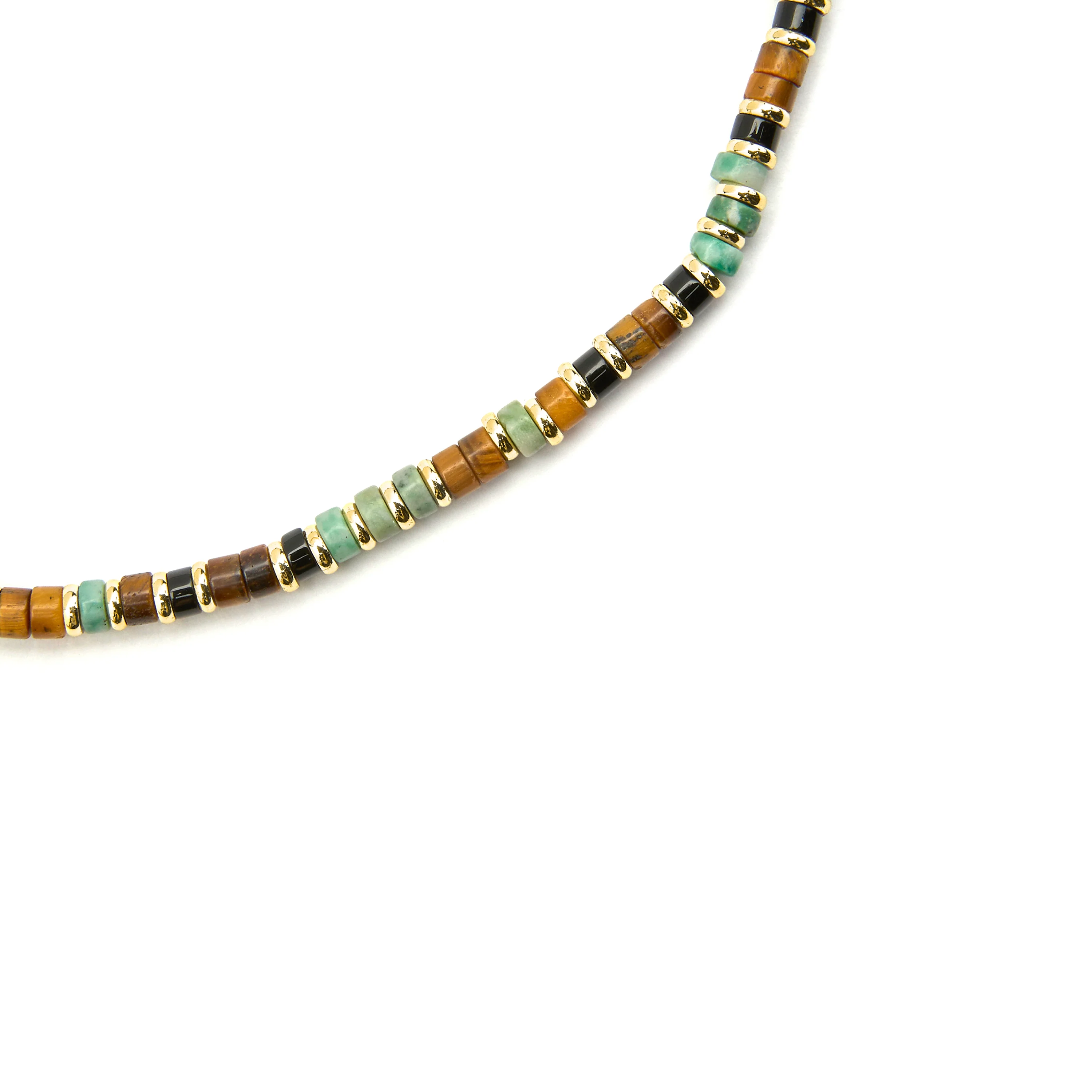 Collar de Plata de Ley 925 y Ojo de Tigre acabado oro 18k - Ryhu - Image 5