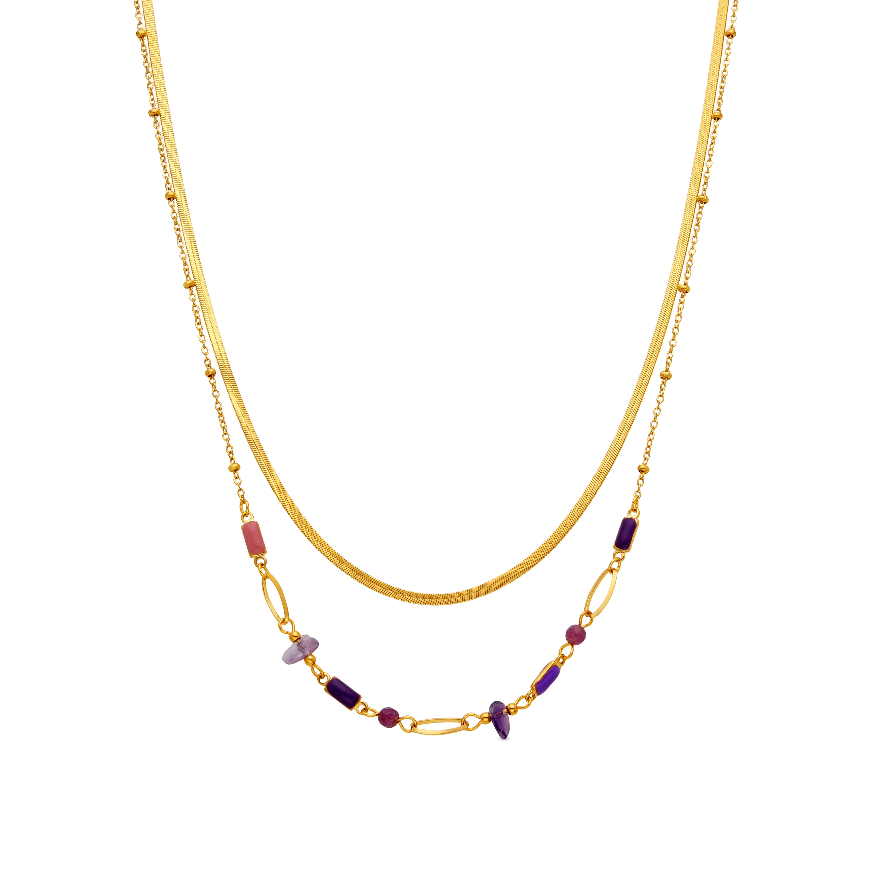Collar con Lacado Multicolor acabado oro 18k - Rysai