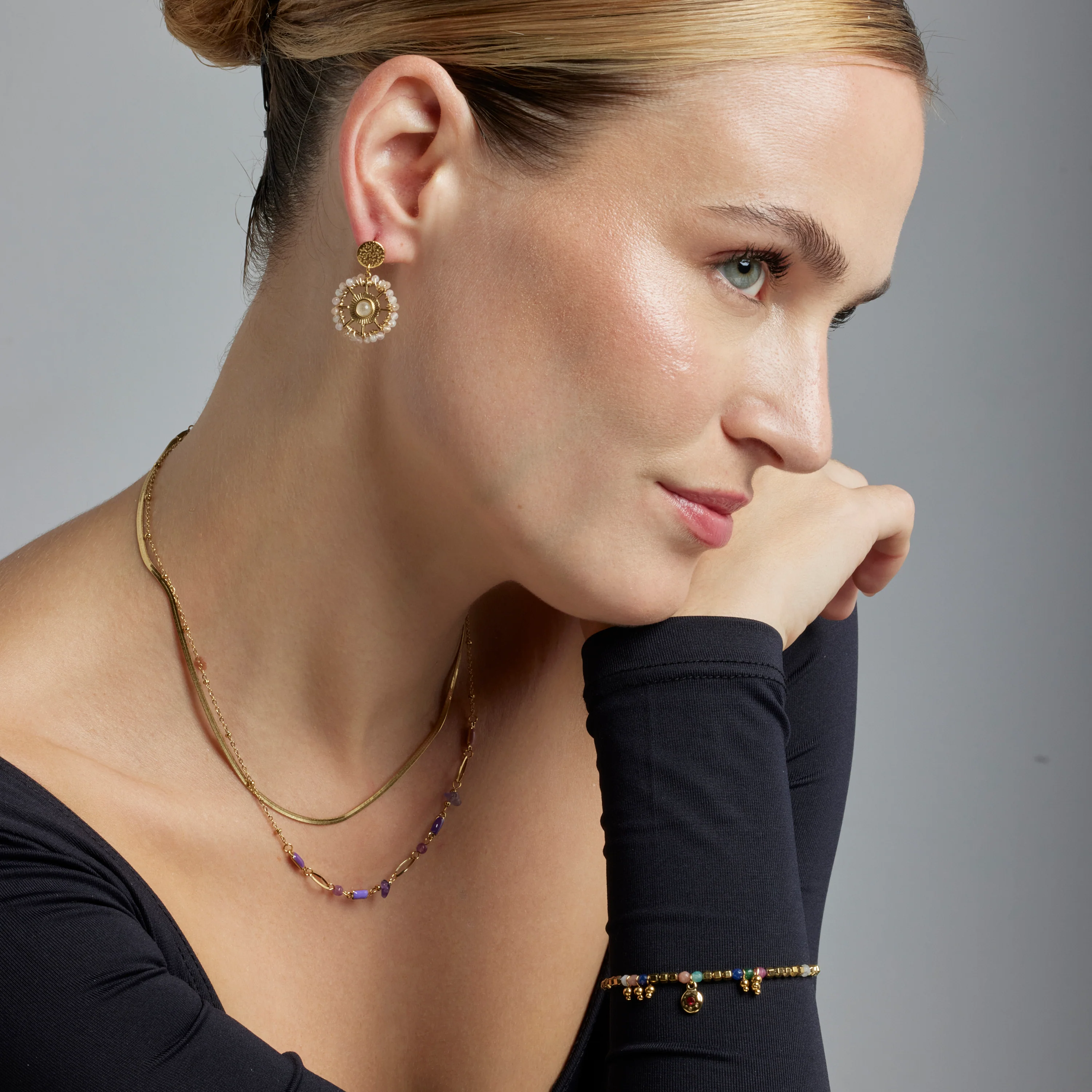 Collar con Lacado Multicolor acabado oro 18k - Rysai - Image 2