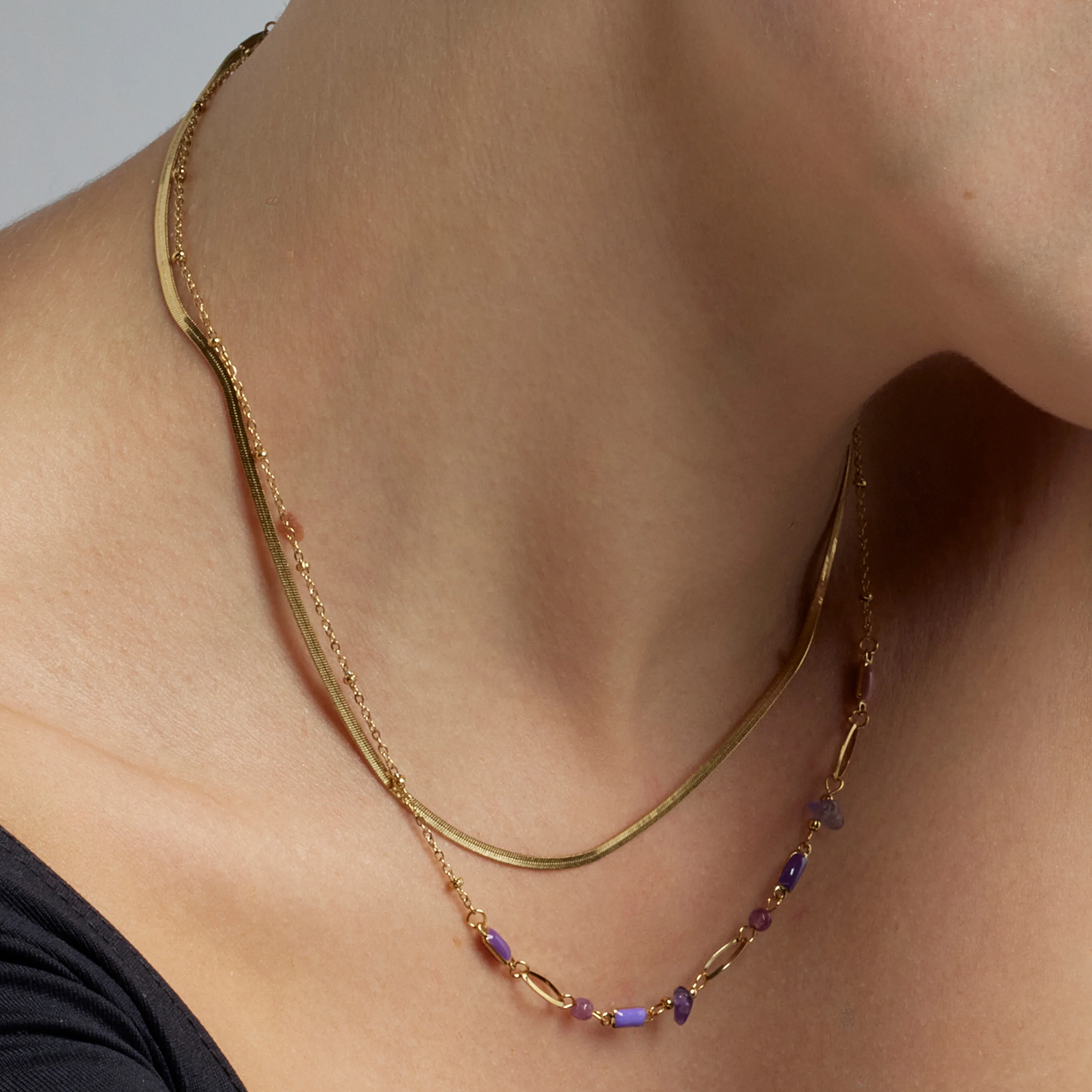 Collar con Lacado Multicolor acabado oro 18k - Rysai - Image 3
