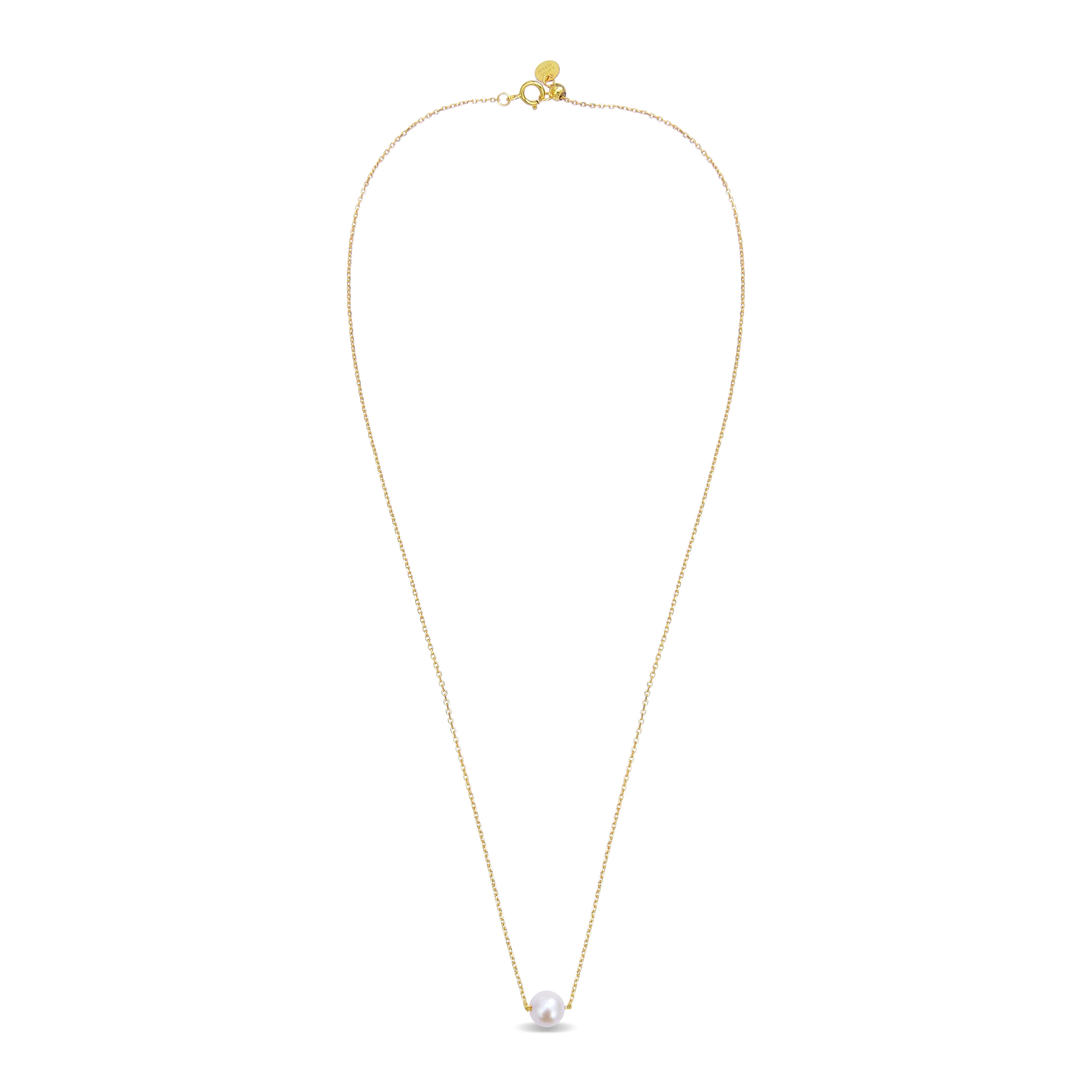 Collar de Plata de Ley 925 con Perla Blanca acabado en oro amarillo 18K - Sadah - Image 3