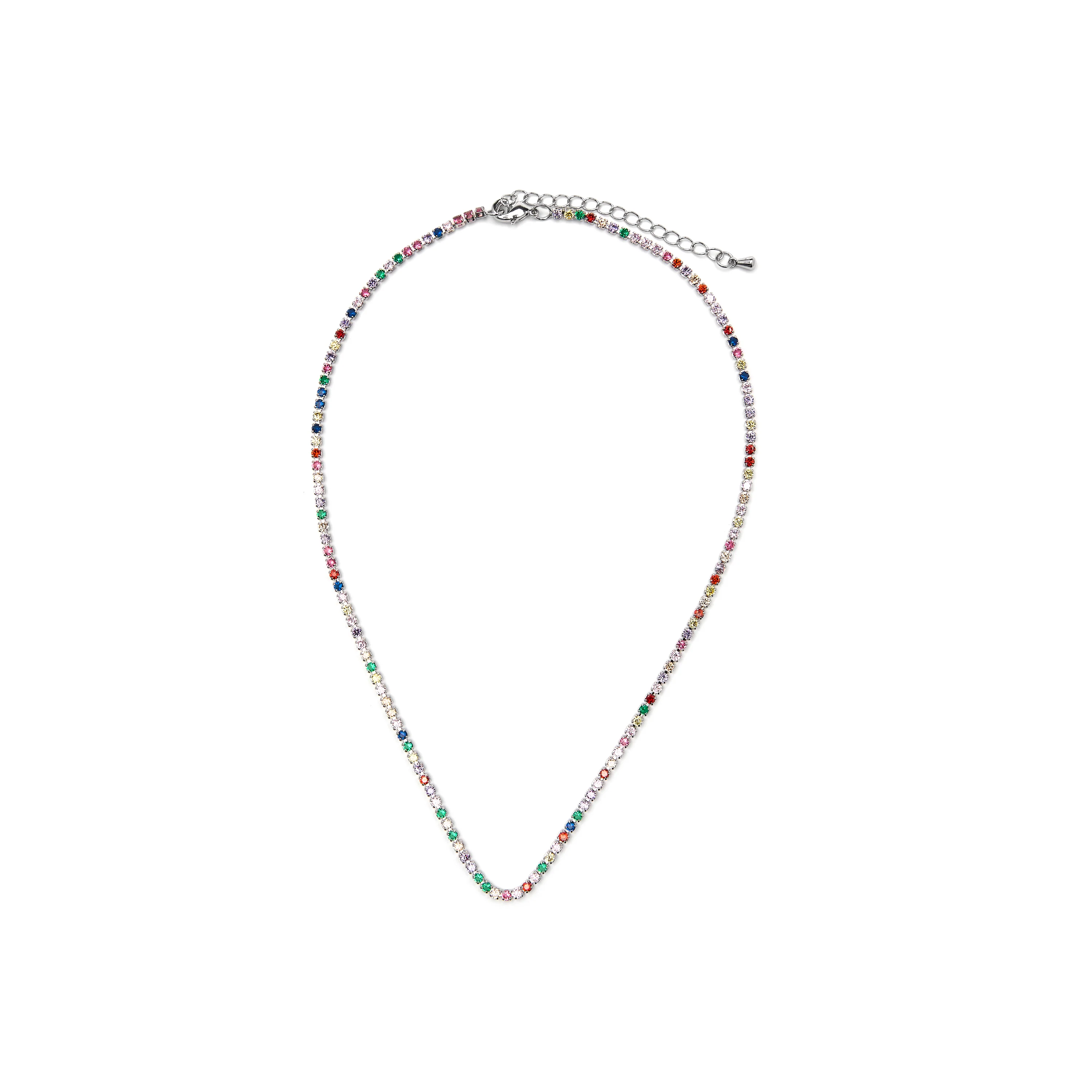 Collar con Circonita Multicolor acabado plata - Serly - Image 3