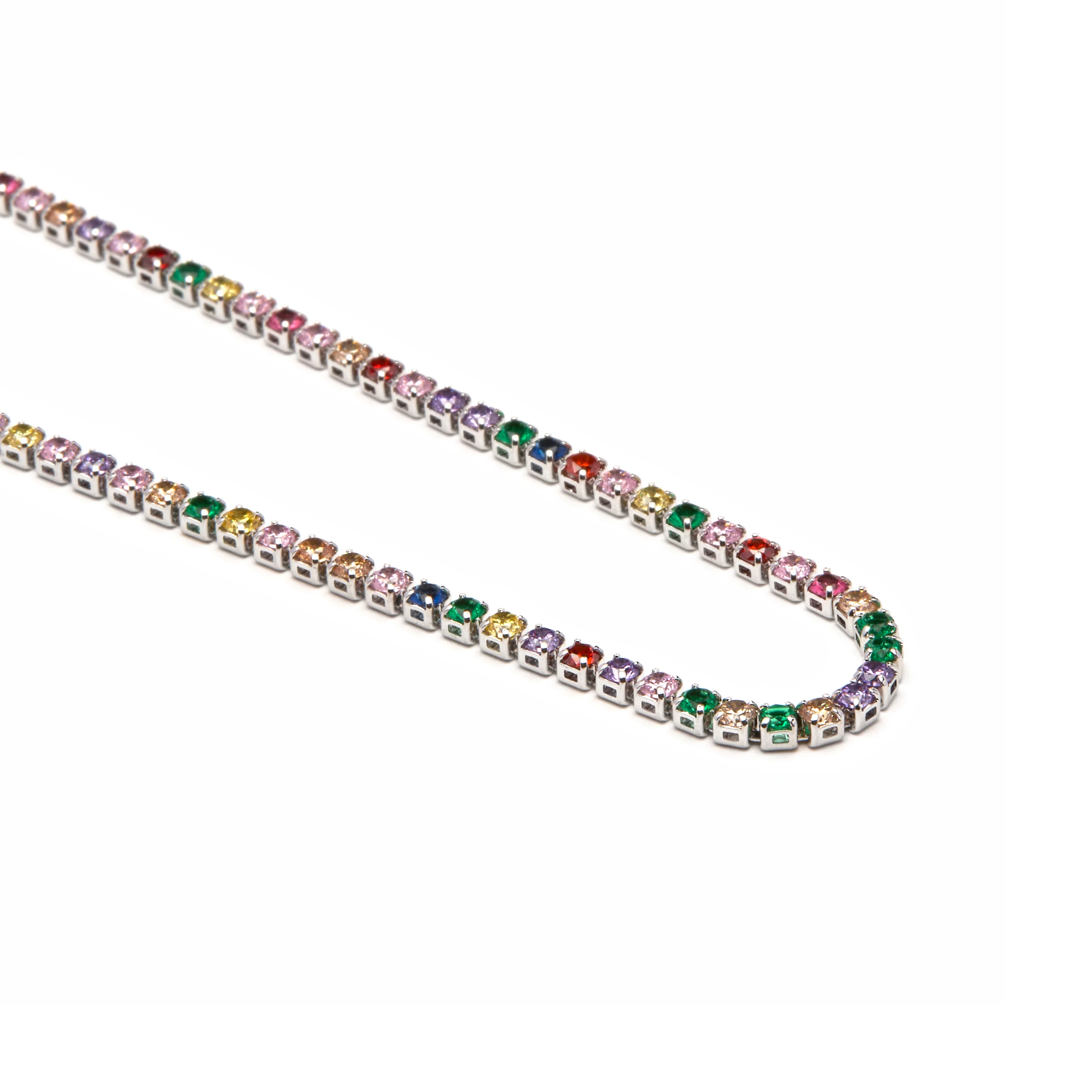 Collar con Circonita Multicolor acabado plata - Serly - Image 4