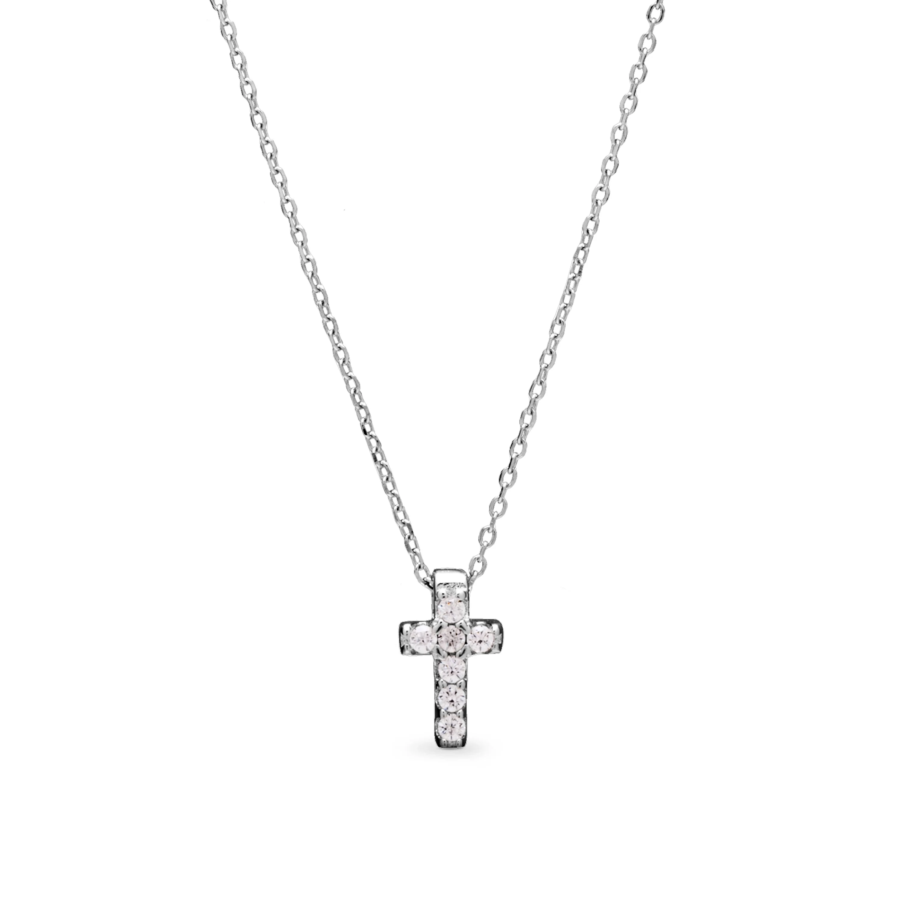 Collar de Plata de Ley 925 con Circonita Brillante acabado en rodio - Sharra