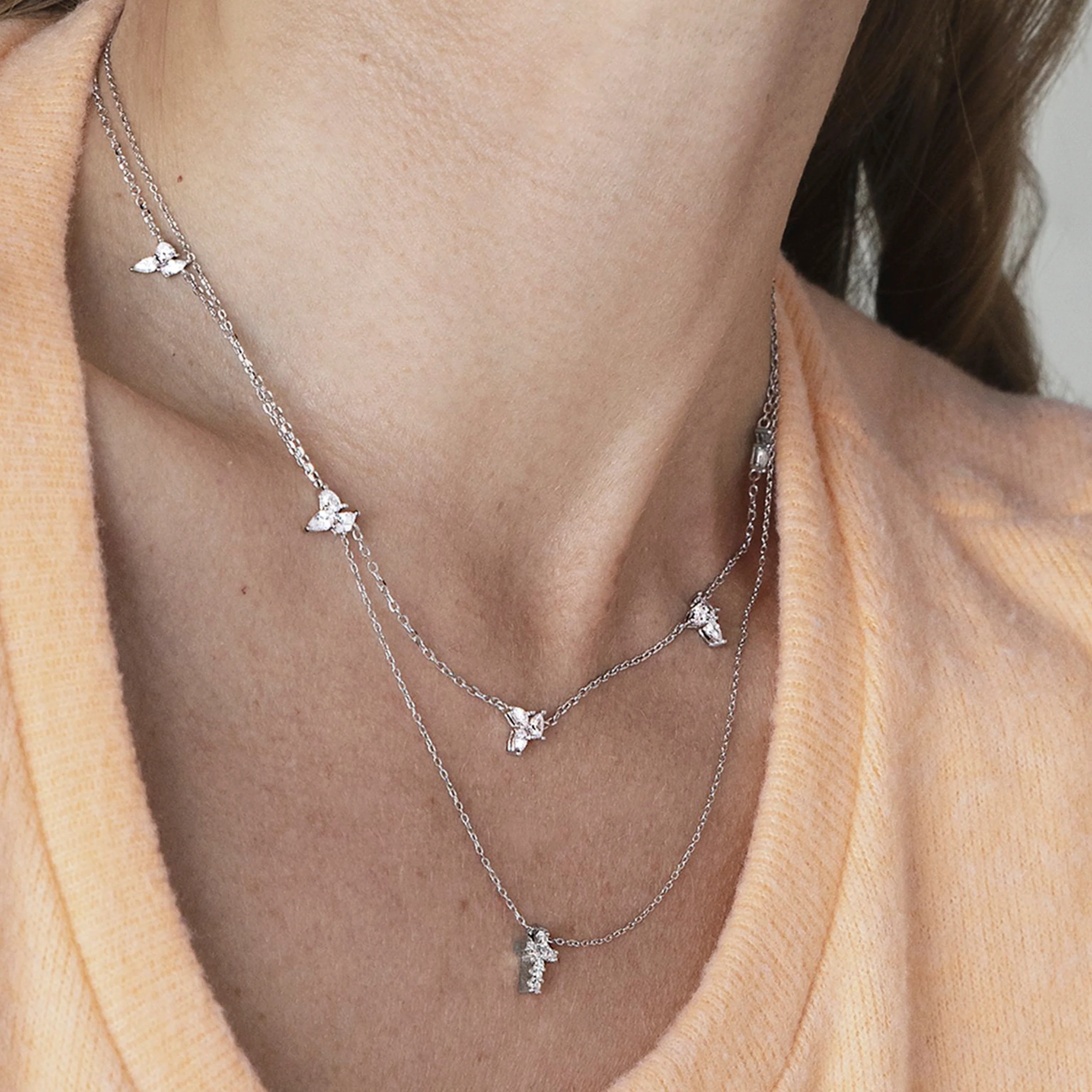 Collar de Plata de Ley 925 con Circonita Brillante acabado en rodio - Sharra - Image 3