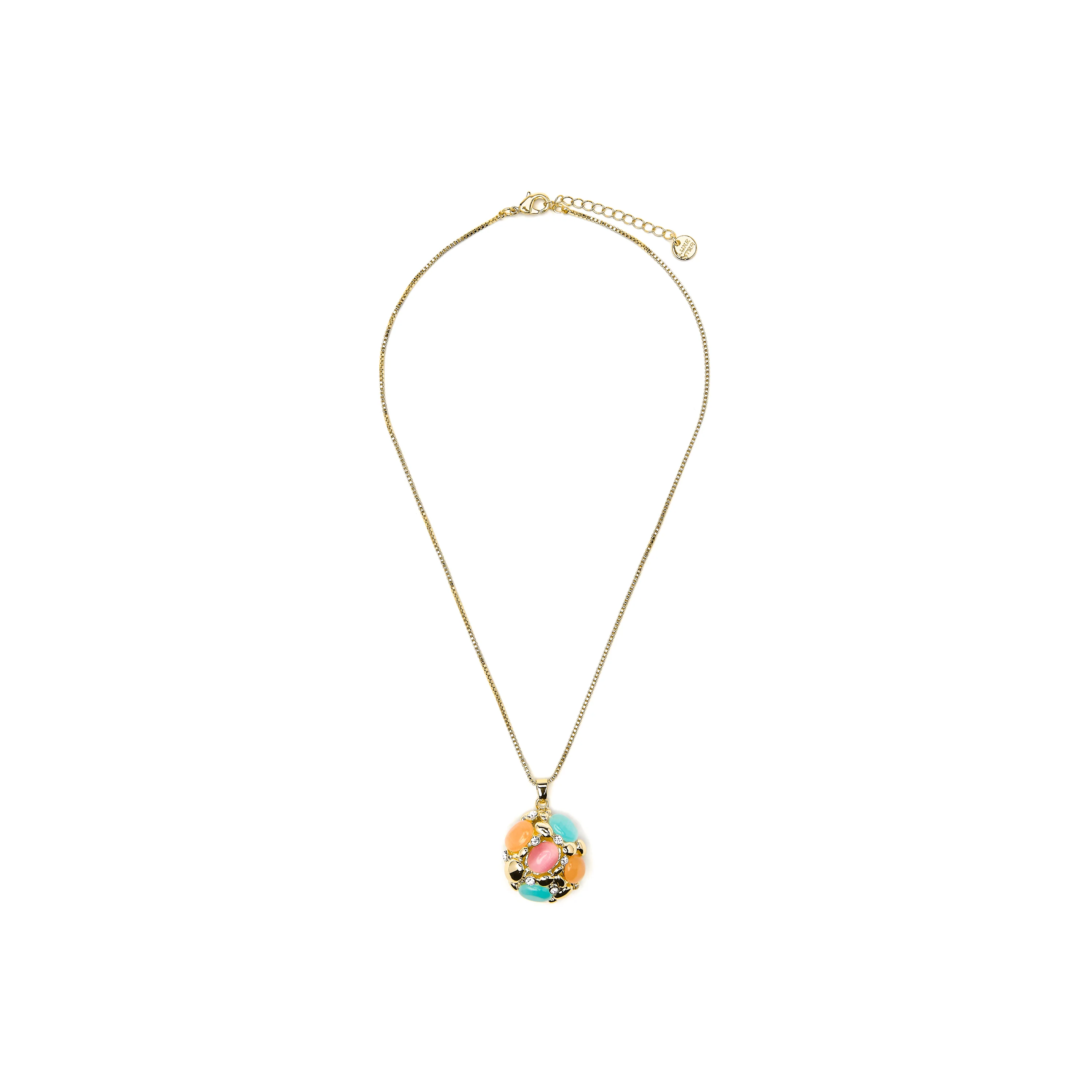 Collar Shyal de Ojo de Gato Multicolor acabado oro amarillo de 18k - Image 3