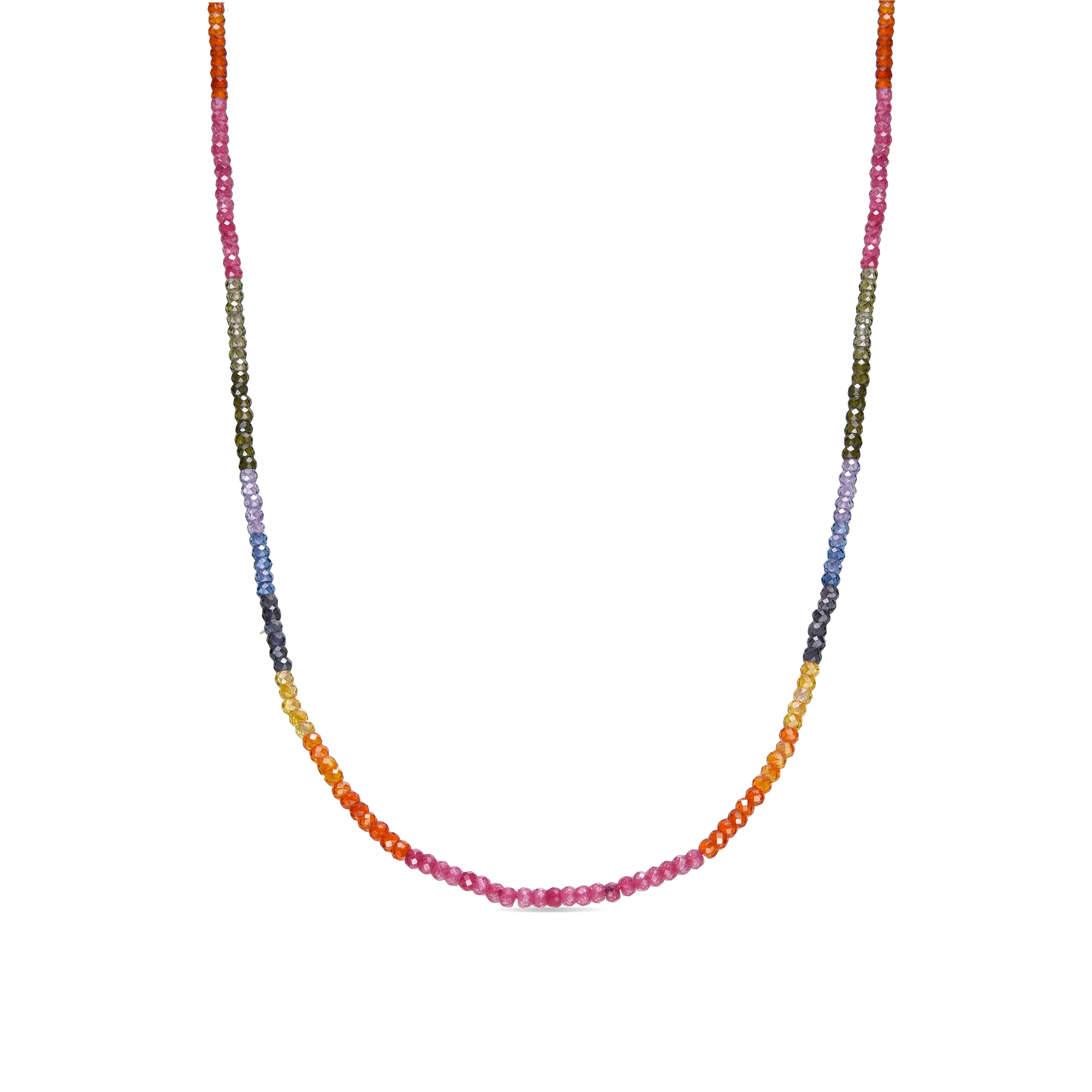 Collar de Plata de Ley 925 y Cristal Multicolor acabado oro 18k - Siran