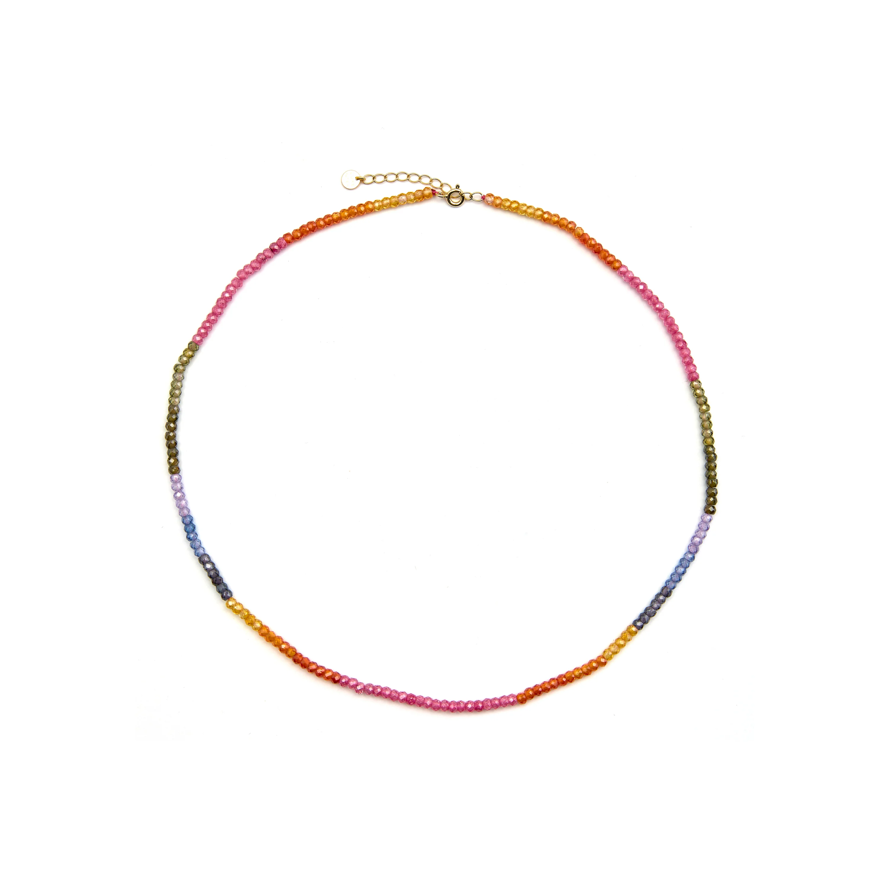 Collar de Plata de Ley 925 y Cristal Multicolor acabado oro 18k - Siran - Image 3