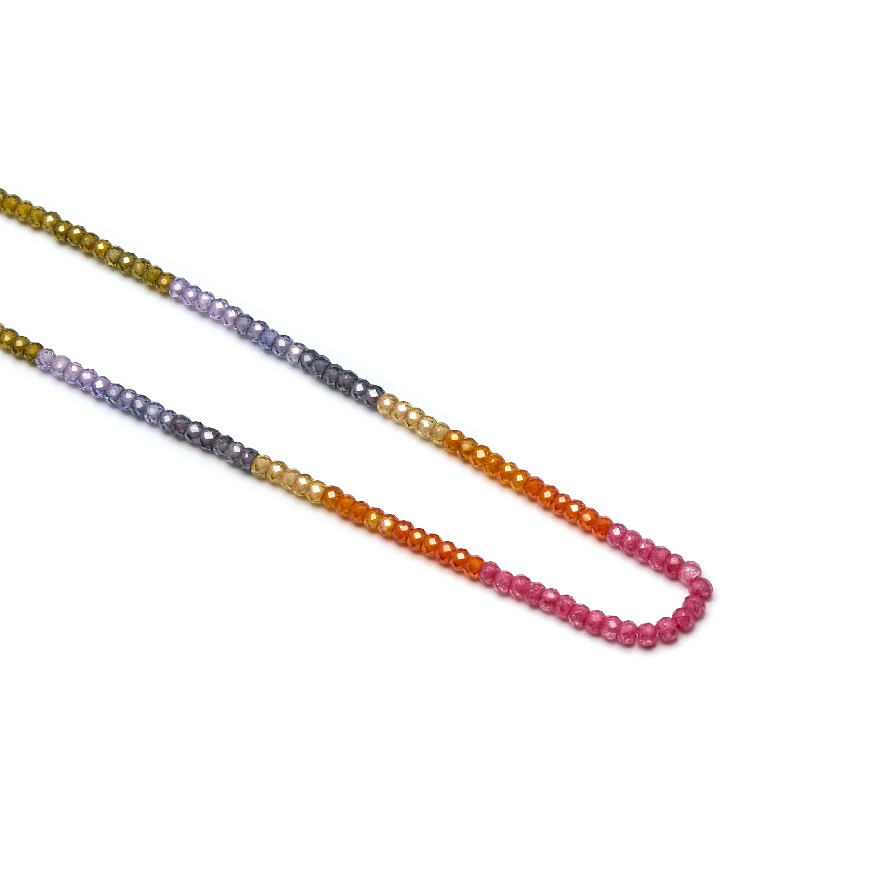 Collar de Plata de Ley 925 y Cristal Multicolor acabado oro 18k - Siran - Image 5