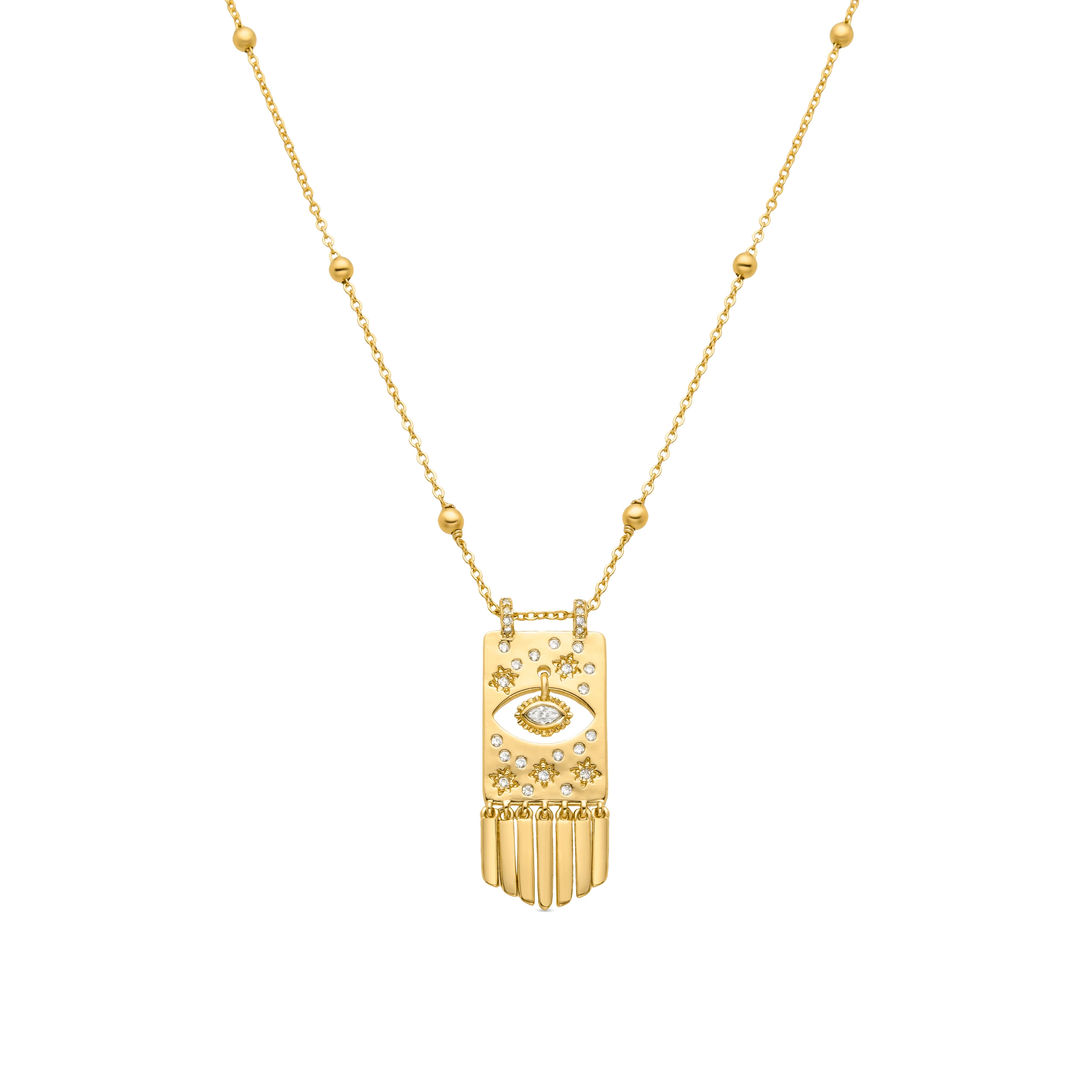 Collar de Circonita Brillante acabado en oro amarillo 18K - Sufariz