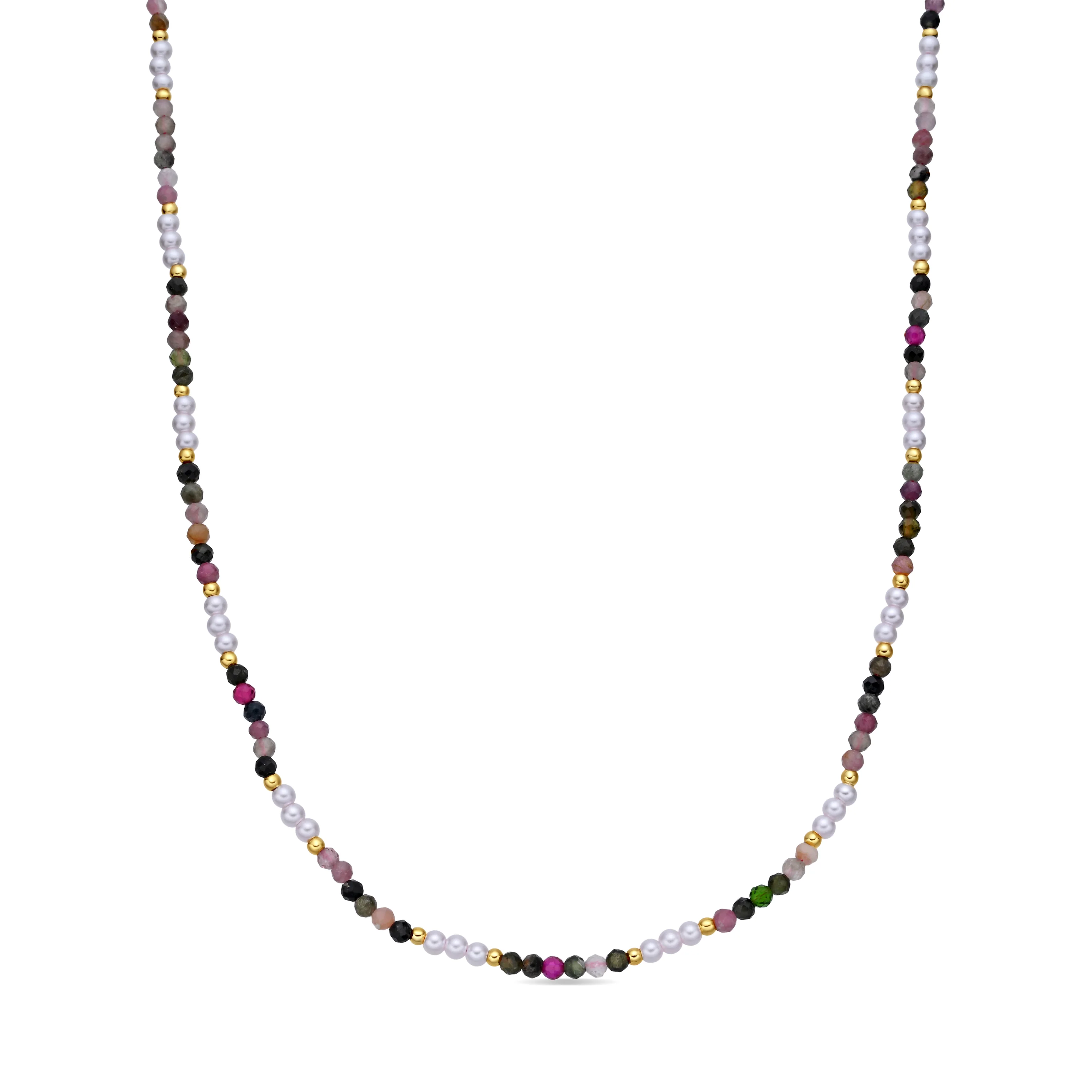 Collar de Turmalina Multicolor acabado en oro amarillo 18k - Sury
