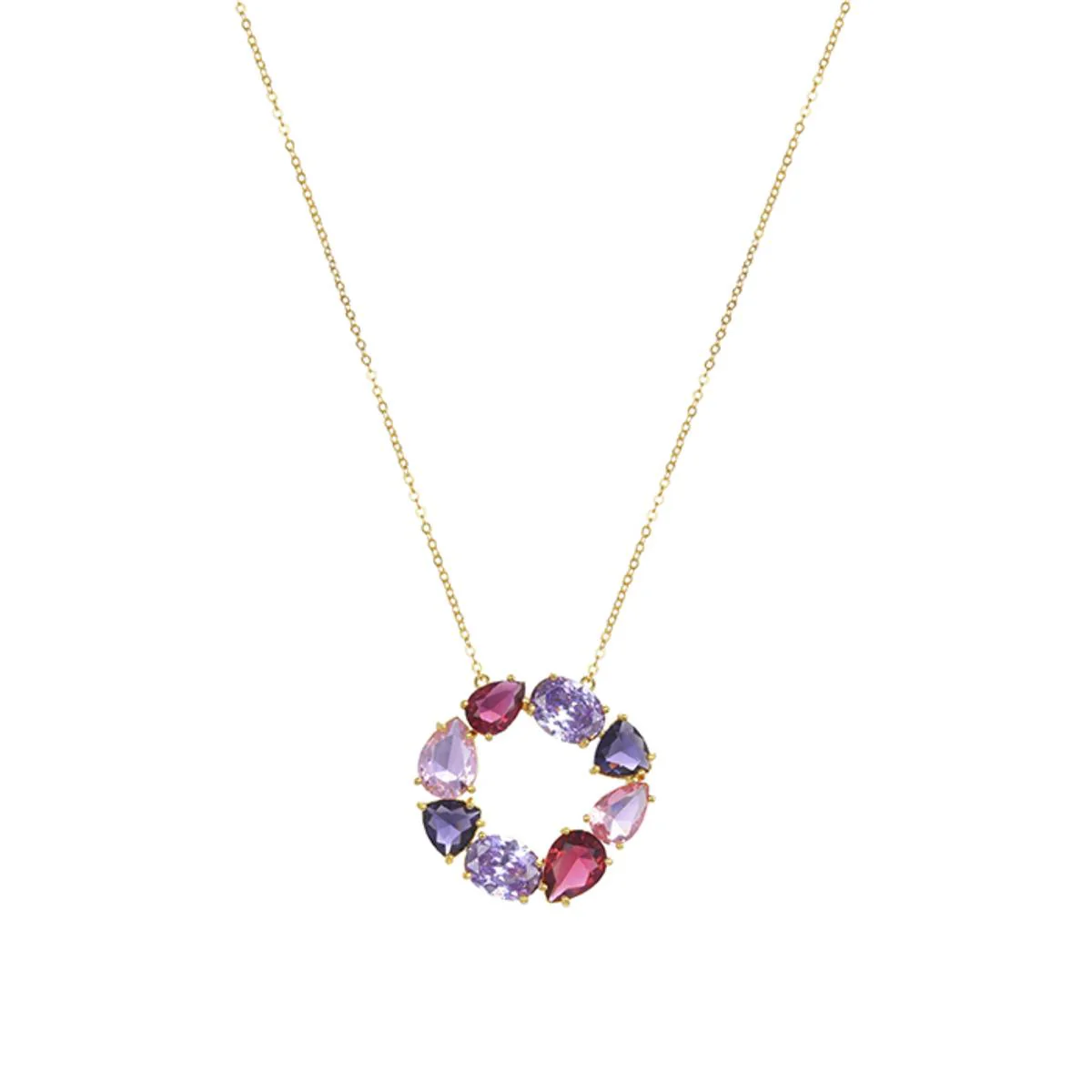 Collar Sytsa con cadena de Plata de Ley 925 - Sytsa MORADO