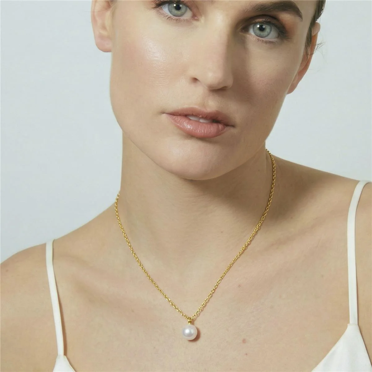 Collar de Perla Blanca acabado en oro amarillo de 18k - Talori - Image 2