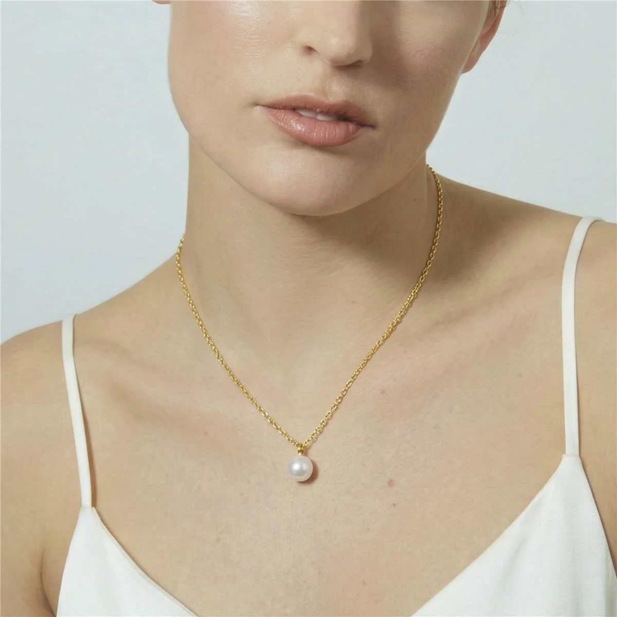 Collar de Perla Blanca acabado en oro amarillo de 18k - Talori - Image 4