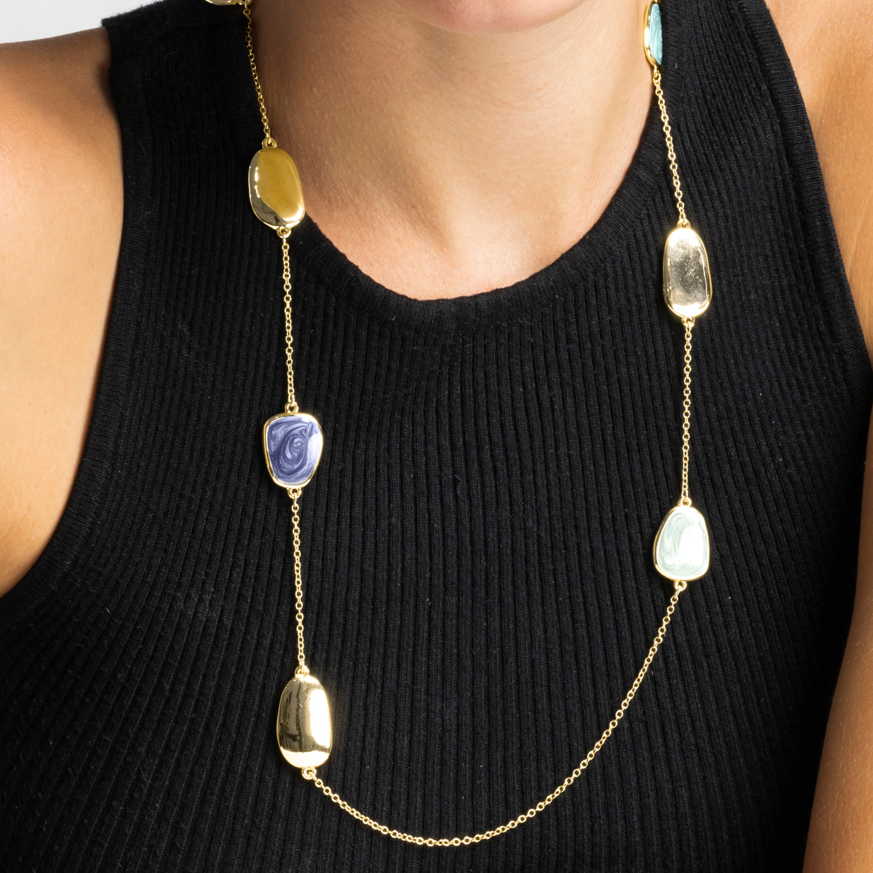 Collar con Lacado Azul acabado oro 18k - Talyu - Image 3