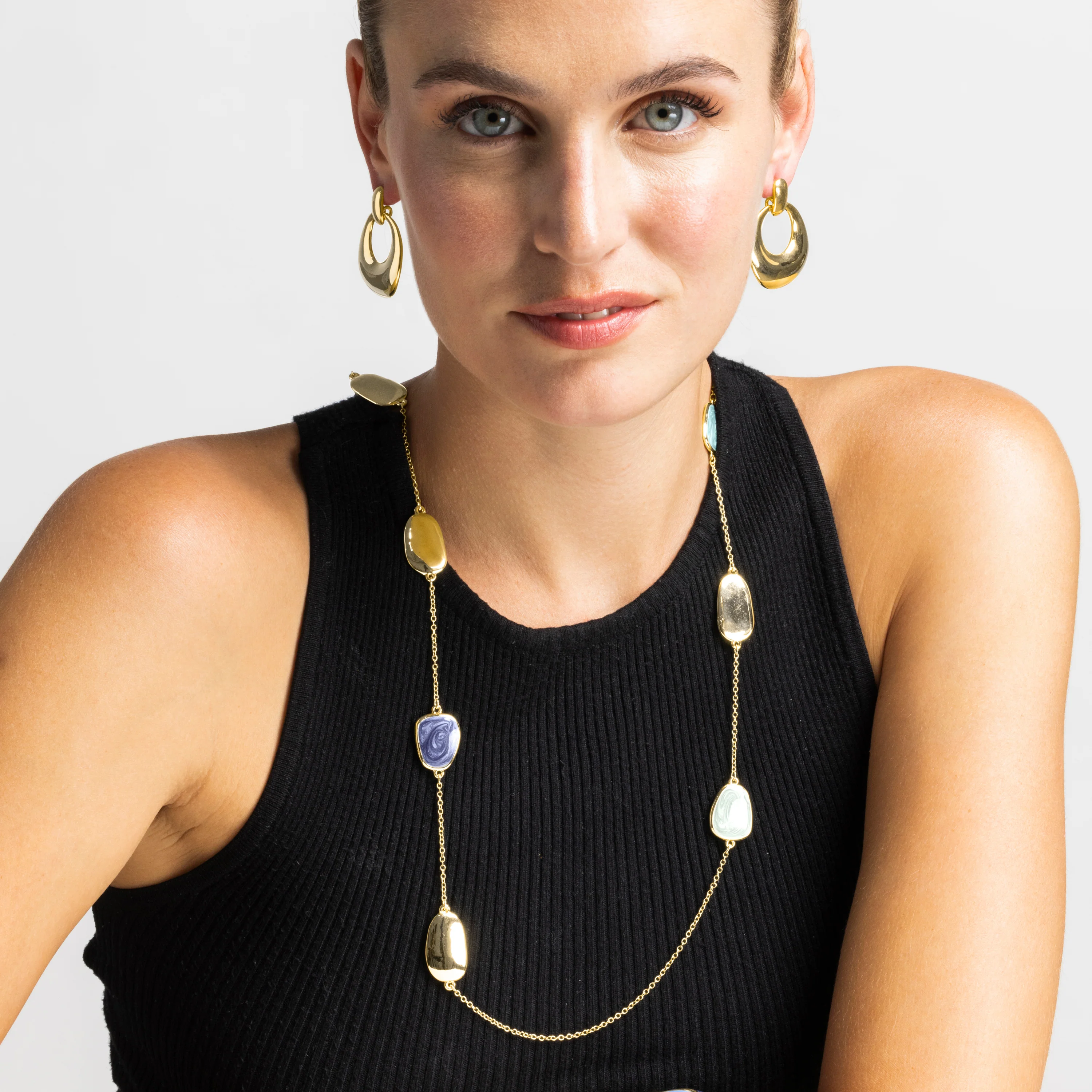 Collar con Lacado Azul acabado oro 18k - Talyu - Image 4