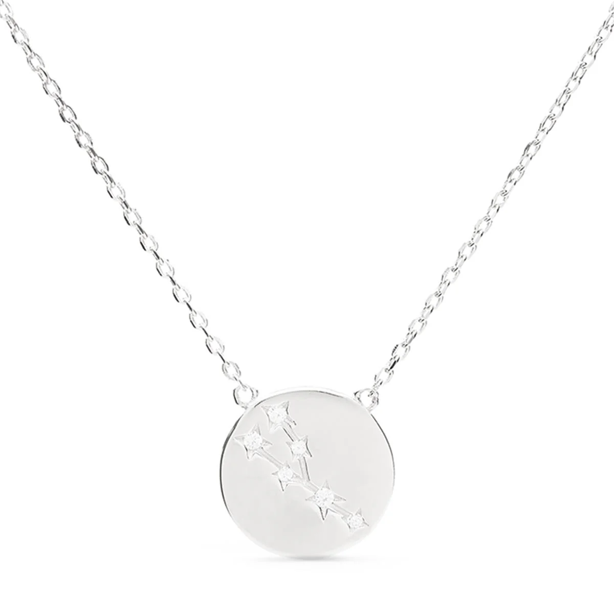 Collar Tauro Plata y Circonitas - Tauro BLANCO