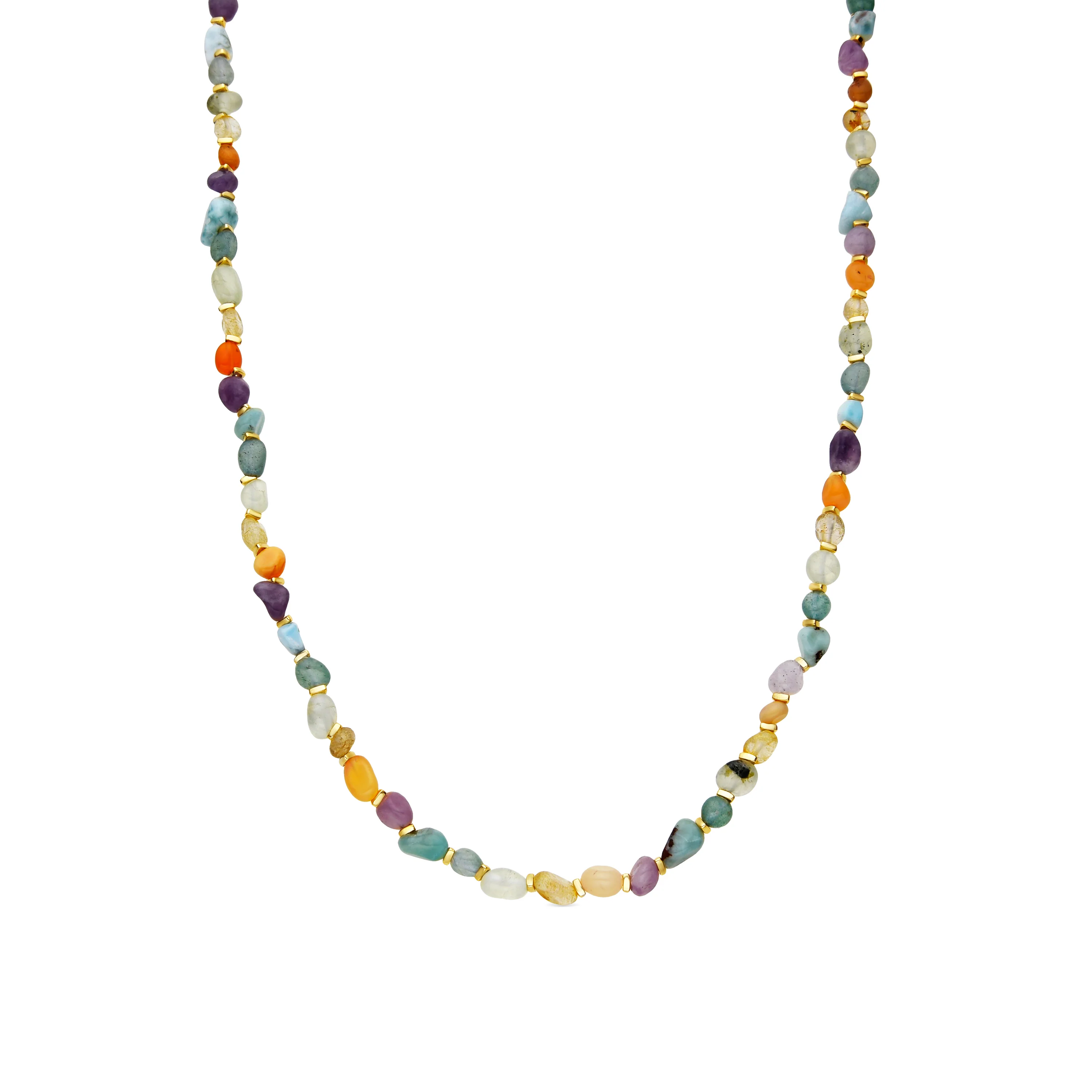 Collar acabado oro amarillo de 18k y Multicolor Piedra Natural - Terma