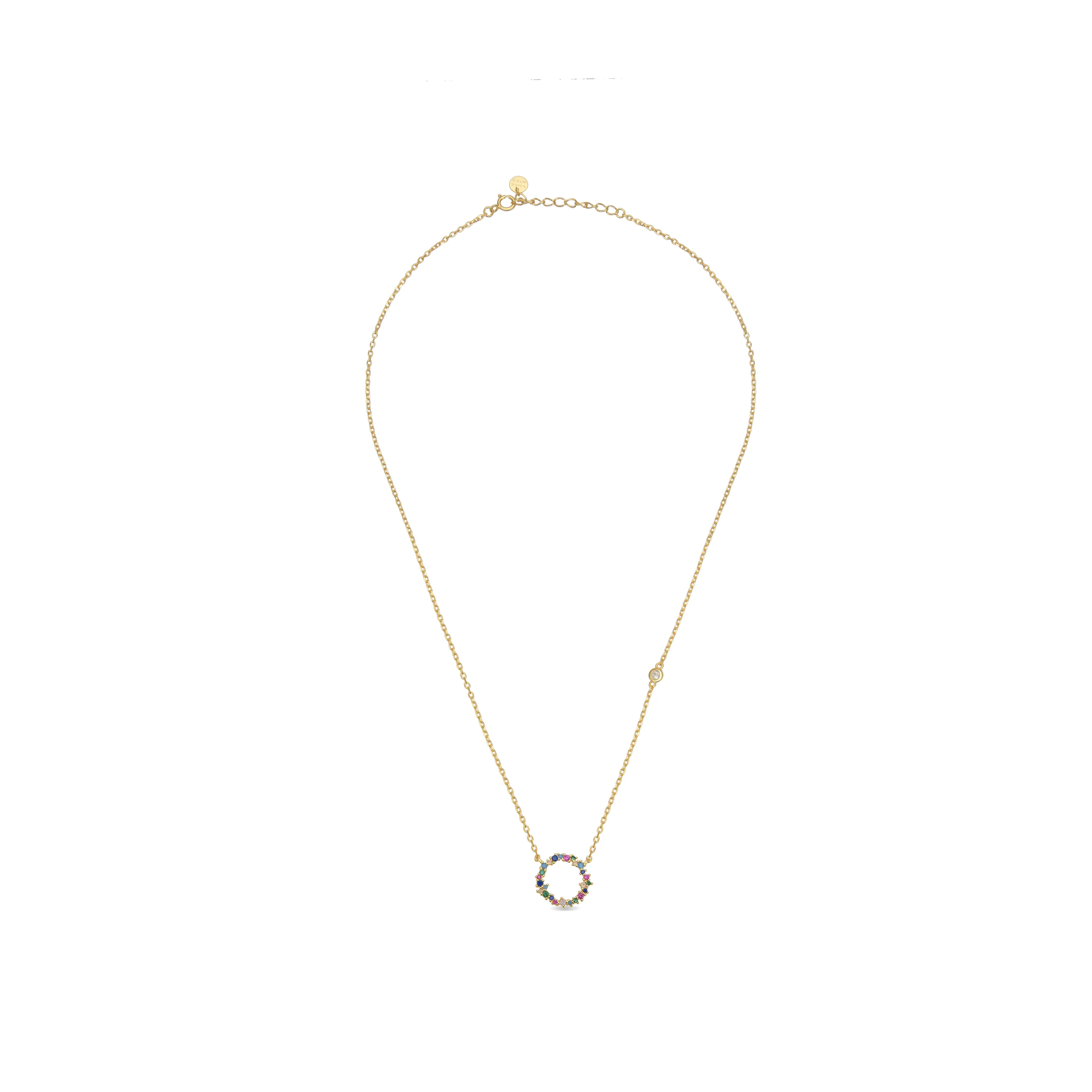 Collar de Plata de Ley 925 con Circonita Multicolor acabado en oro amarillo 18K - Thilak - Image 3