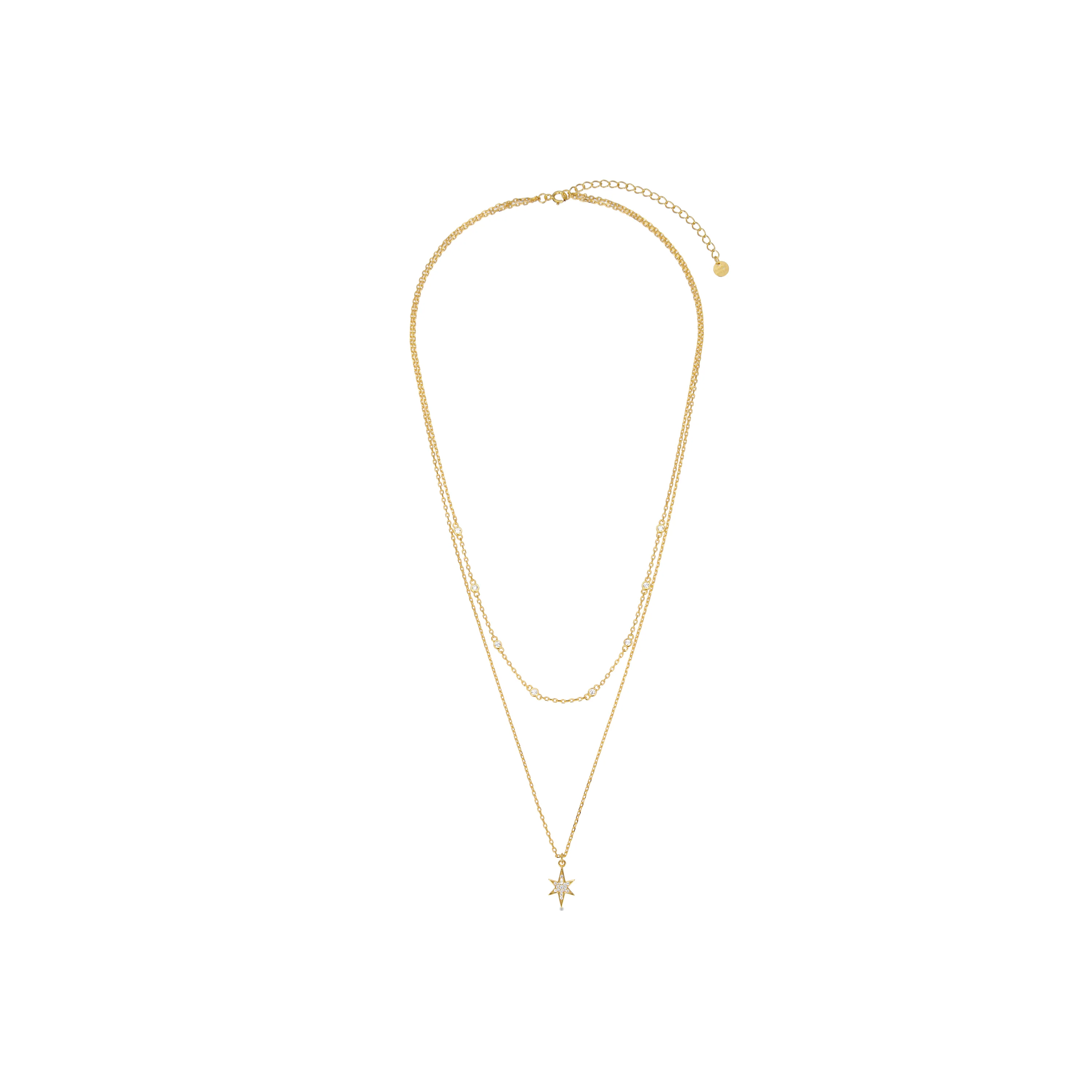 Collar de Plata de Ley 925 con Circonita Brillante acabado en oro amarillo 18K - Tilmu - Image 3