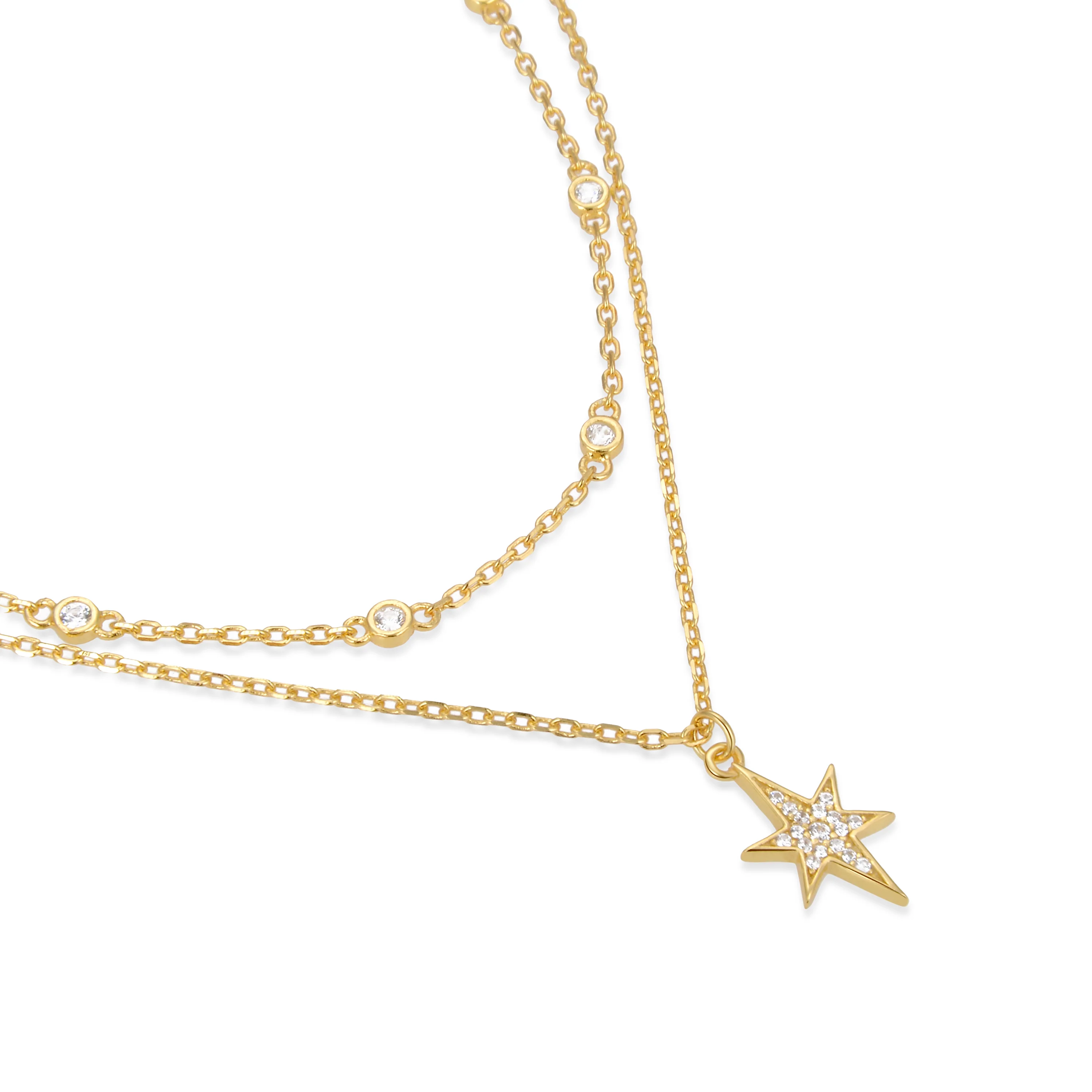 Collar de Plata de Ley 925 con Circonita Brillante acabado en oro amarillo 18K - Tilmu - Image 4