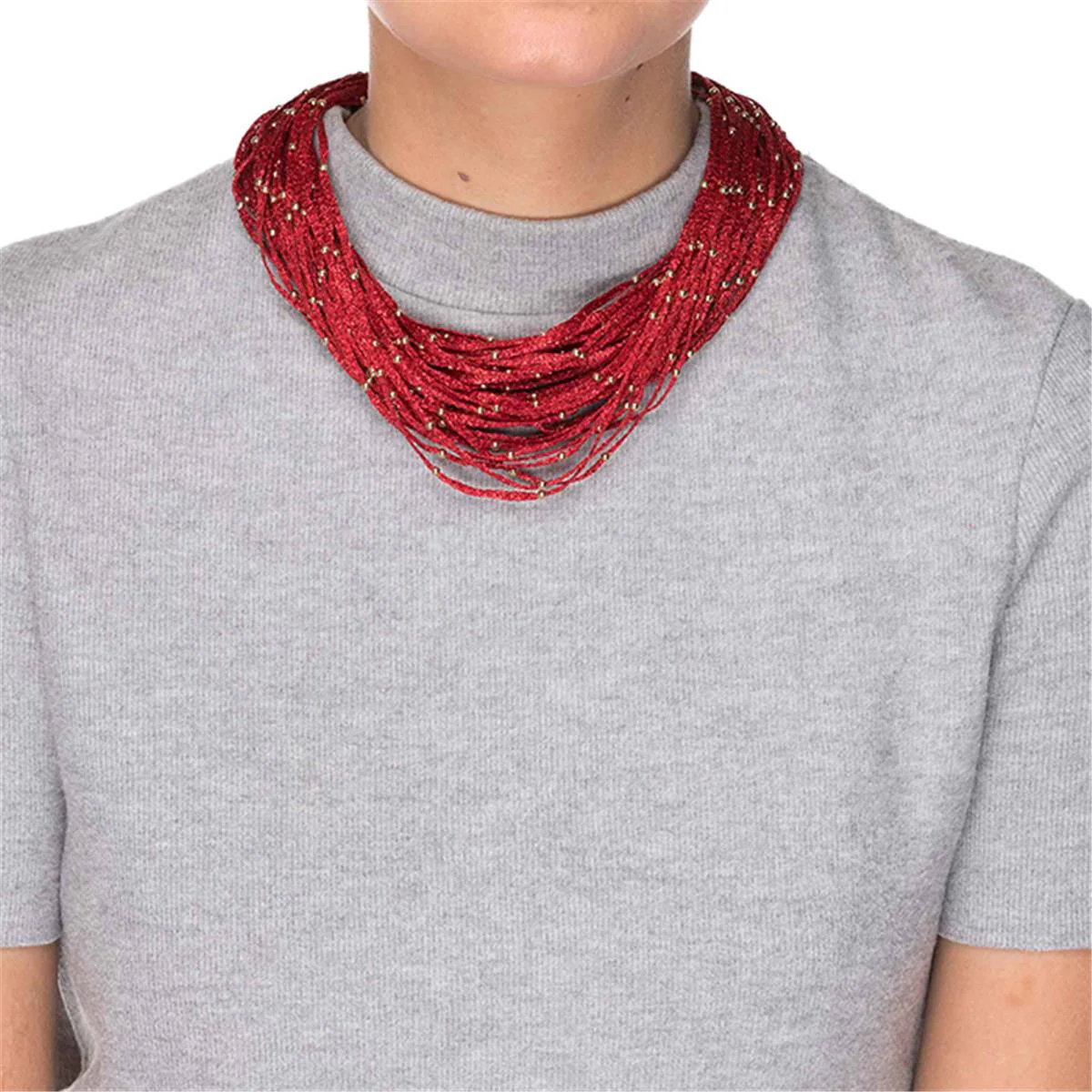Collar Tlinas acabado en Oro Amarillo de 18 Kts - Tlinas ROJO - Image 2