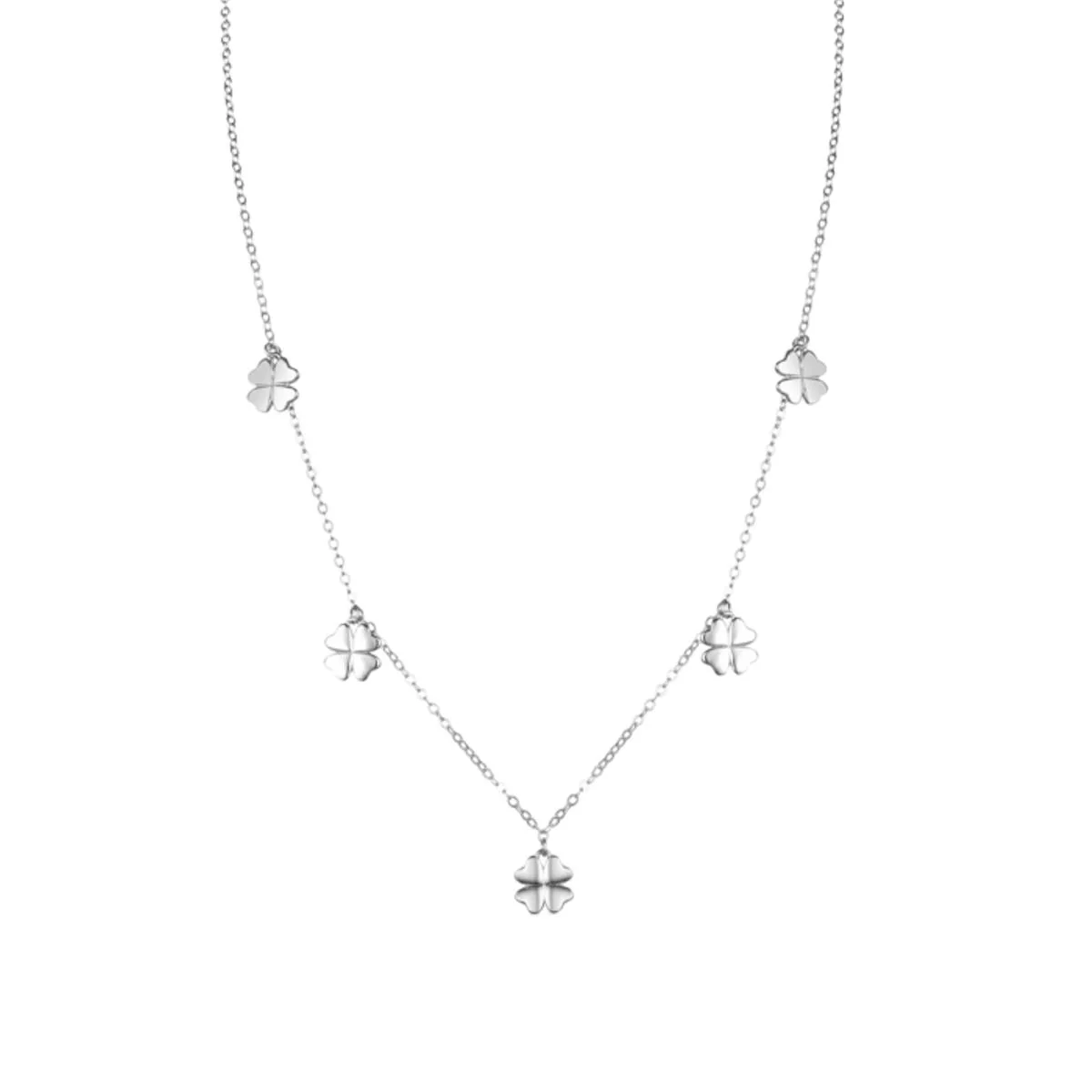 Collar Trébol Plata De Ley 925 - Trébol BLANCO