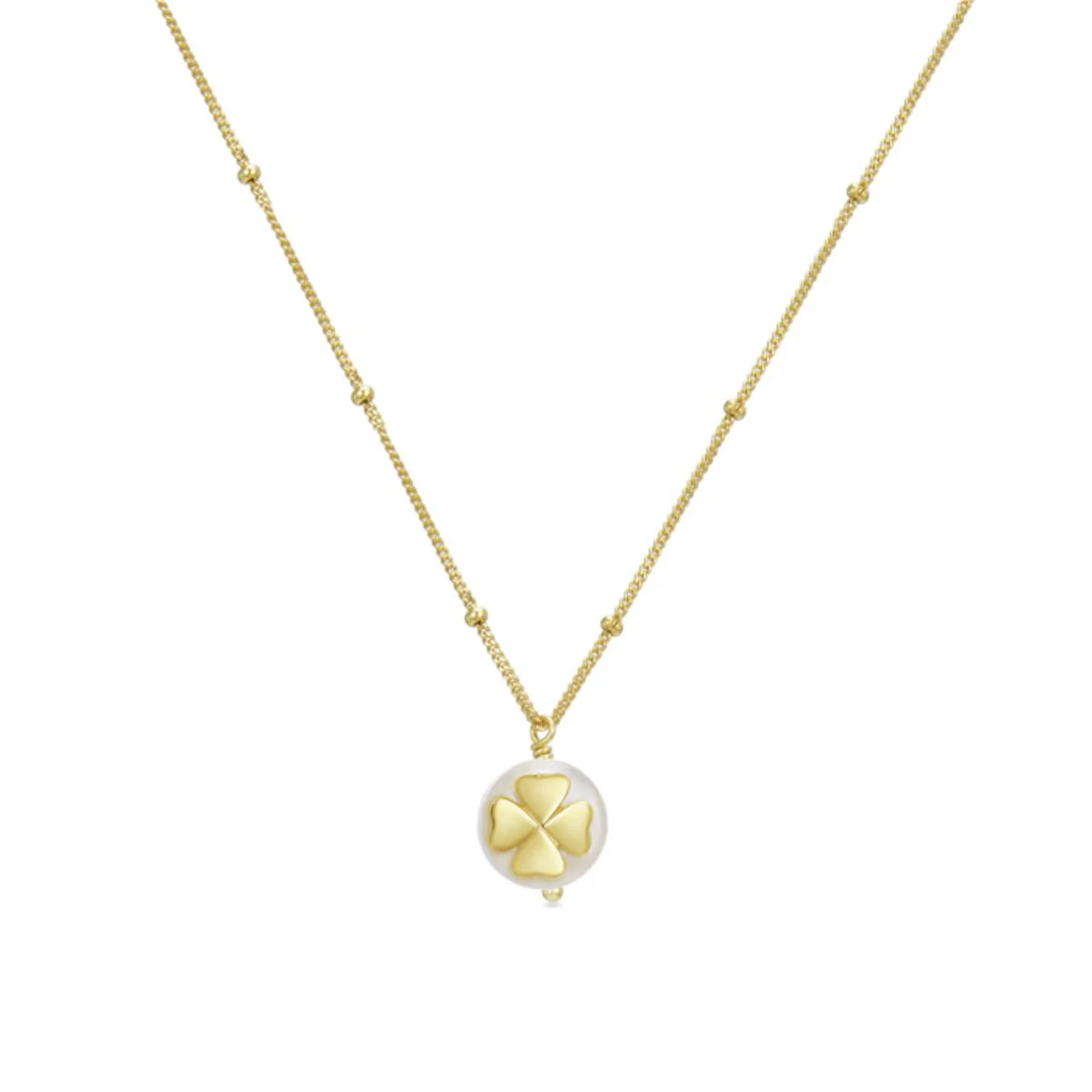 Collar Trébol Plata De Ley 925 - Trébol BLANCO