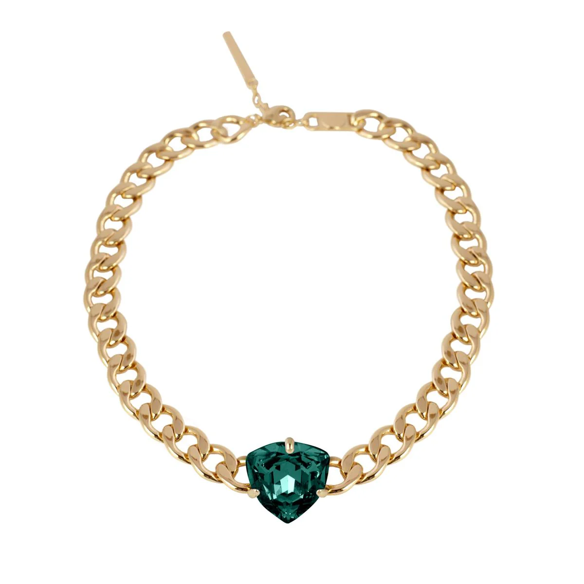 Collar Trilliante acabado Oro Amarillo de 18 Kts - Trilliante VERDE