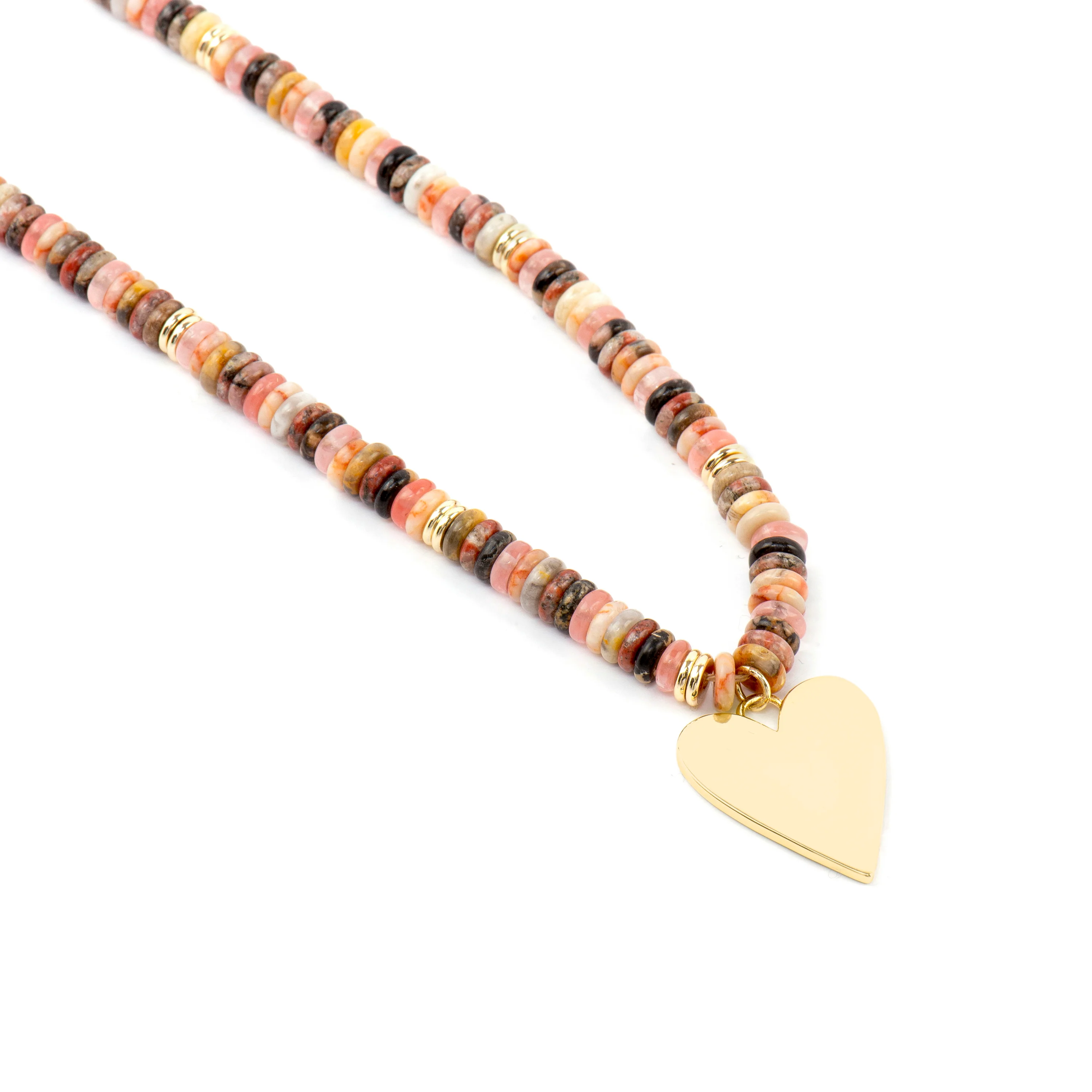 Collar de Plata de Ley 925 y Agata Multicolor acabado oro amarillo de 18k Umex - Image 3