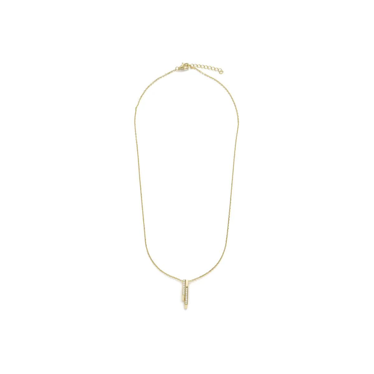 Collar de Plata de Ley 925 y Circonita Brillante acabado en oro amarillo 18k - Uthera - Image 3