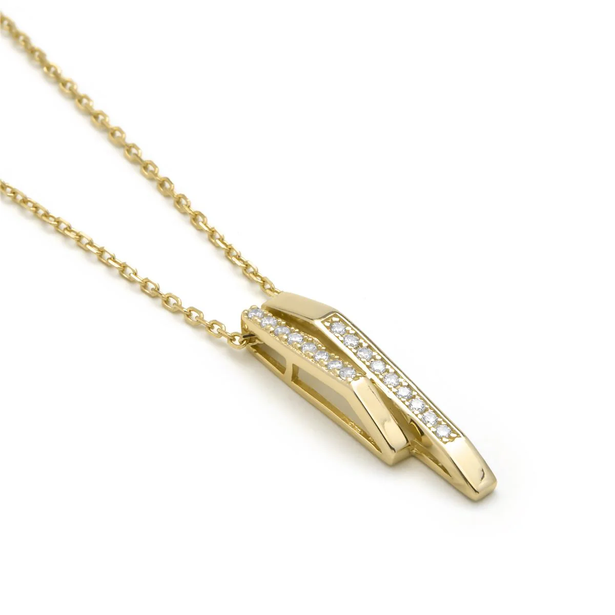 Collar de Plata de Ley 925 y Circonita Brillante acabado en oro amarillo 18k - Uthera - Image 4