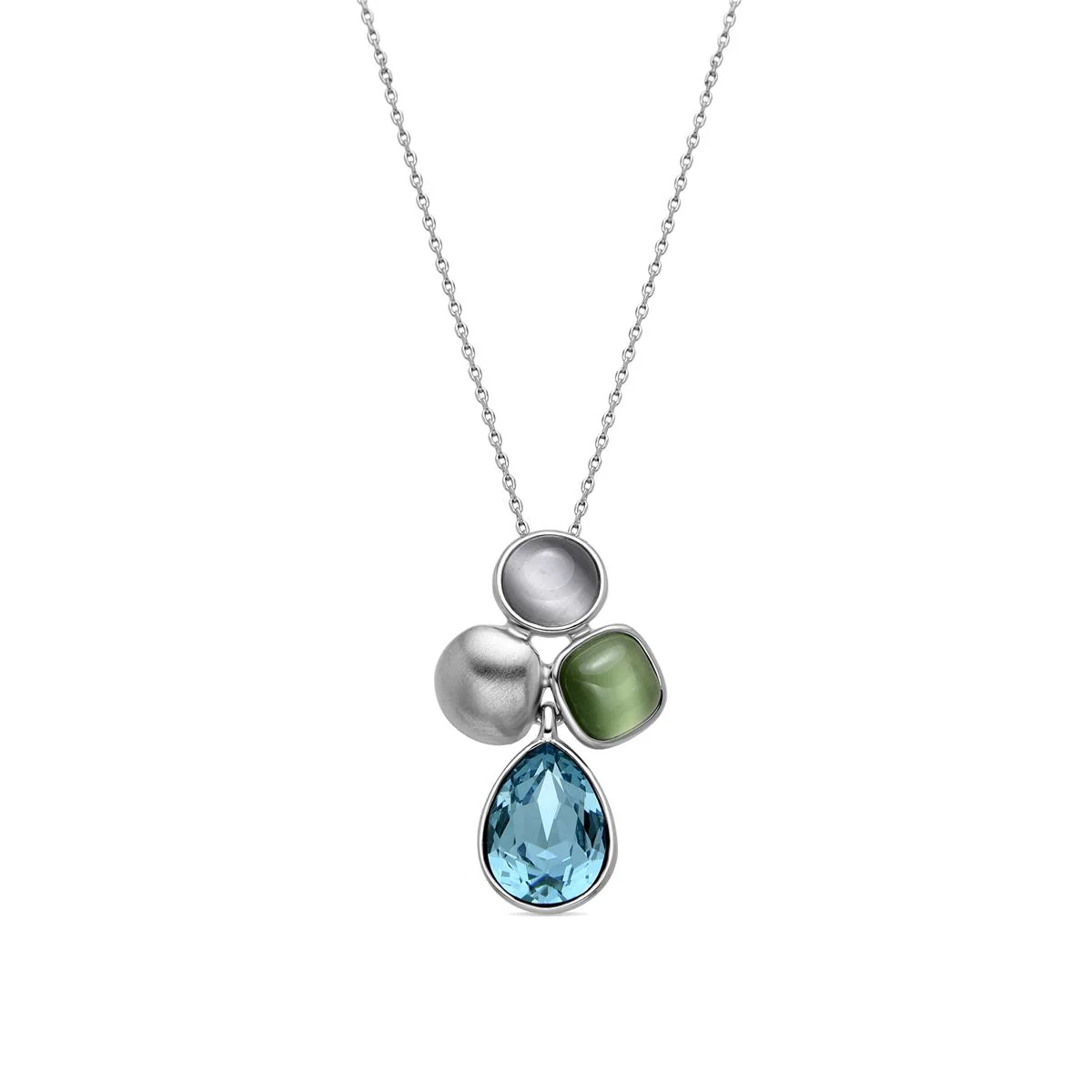 Collar Vargae acabado plata - Vargae AZUL