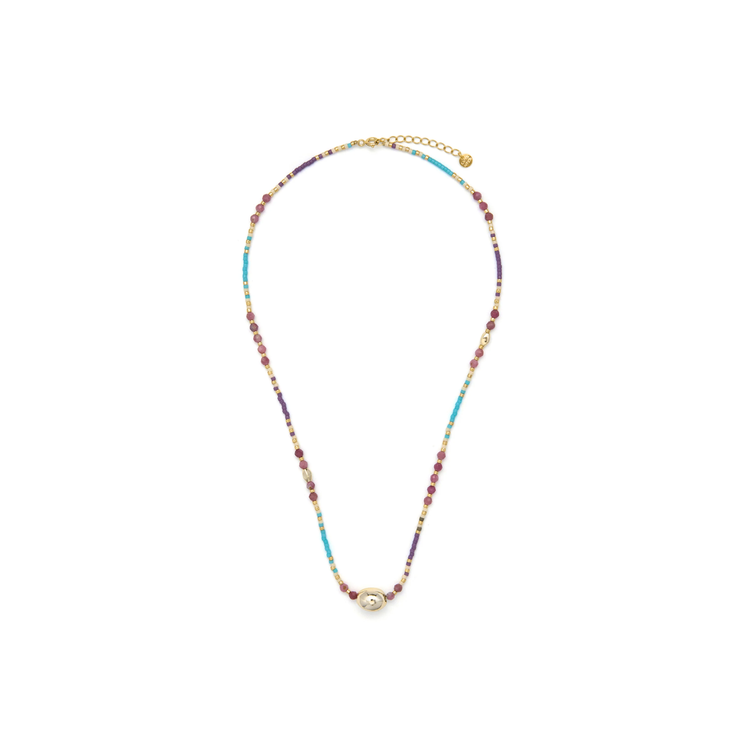 Collar de Cristal Multicolor acabado en oro amarillo de 18k - Wasei - Image 3