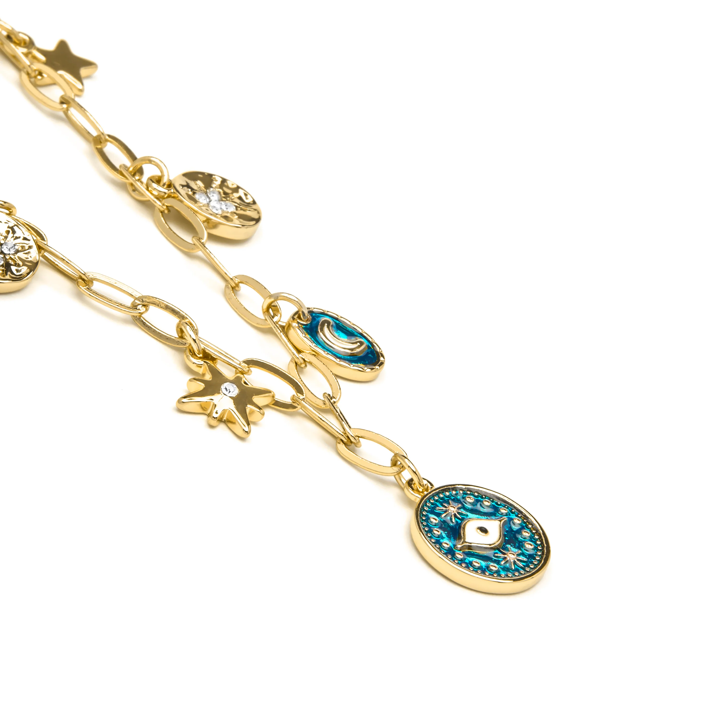Collar acabado oro amarillo de 18k y Resina Azul - Wiwik - Image 5