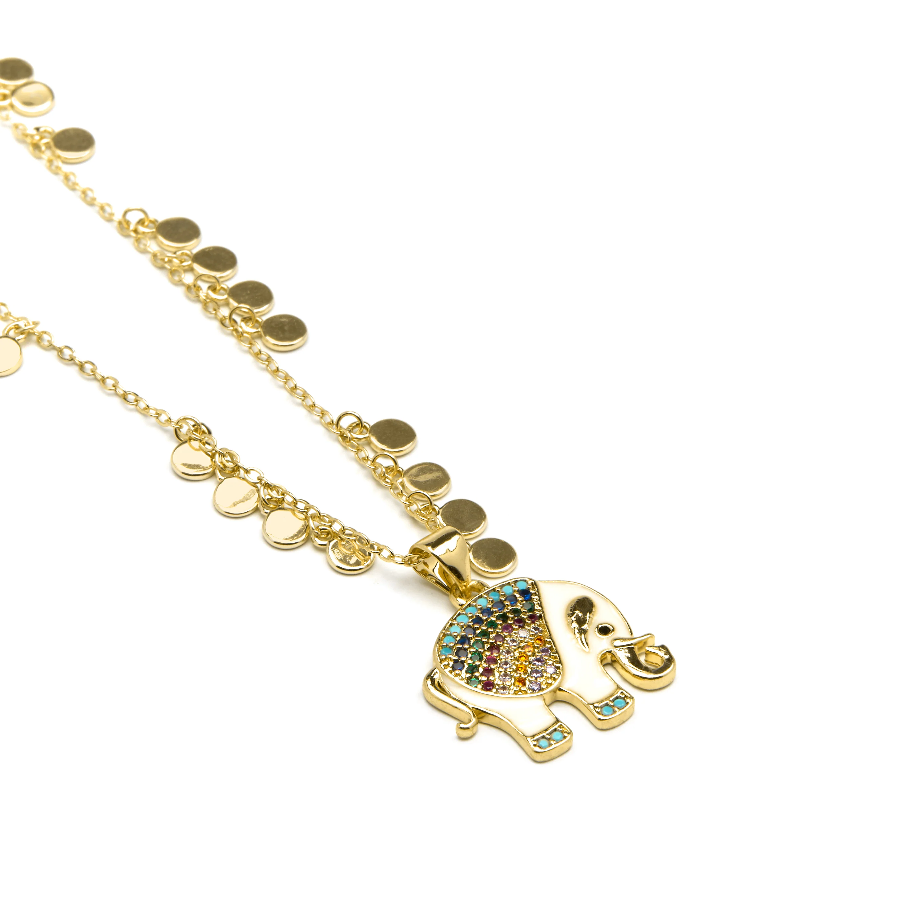Collar de Plata de Ley 925 y Circonita Multicolor acabado oro amarillo de 18k - Xikan - Image 5