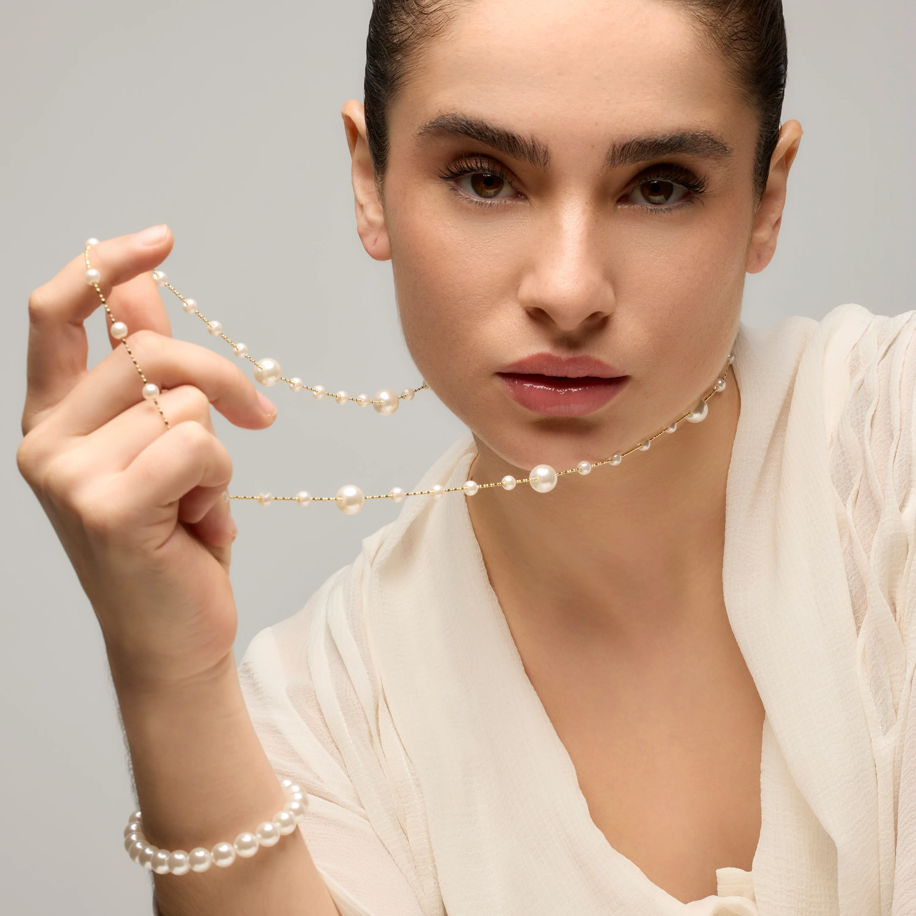 Collar con Perla Blanca acabado oro 18k - Xyaz - Image 3
