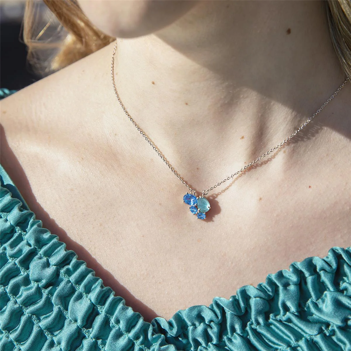 Collar Zafi Plata De Ley 925 - Zafi AZUL - Image 4