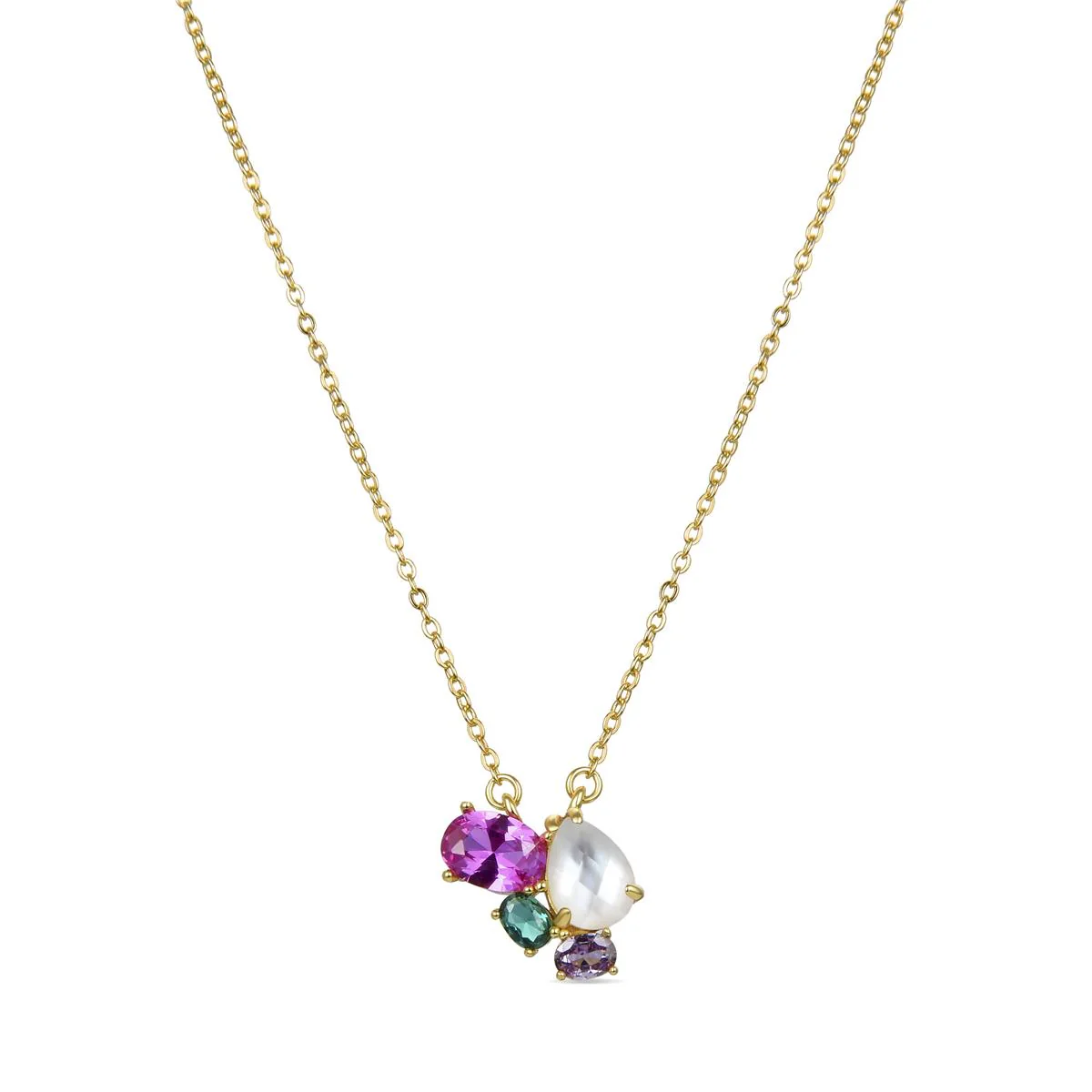 Collar Zafi Plata De Ley 925 - Zafi MULTICOLOR