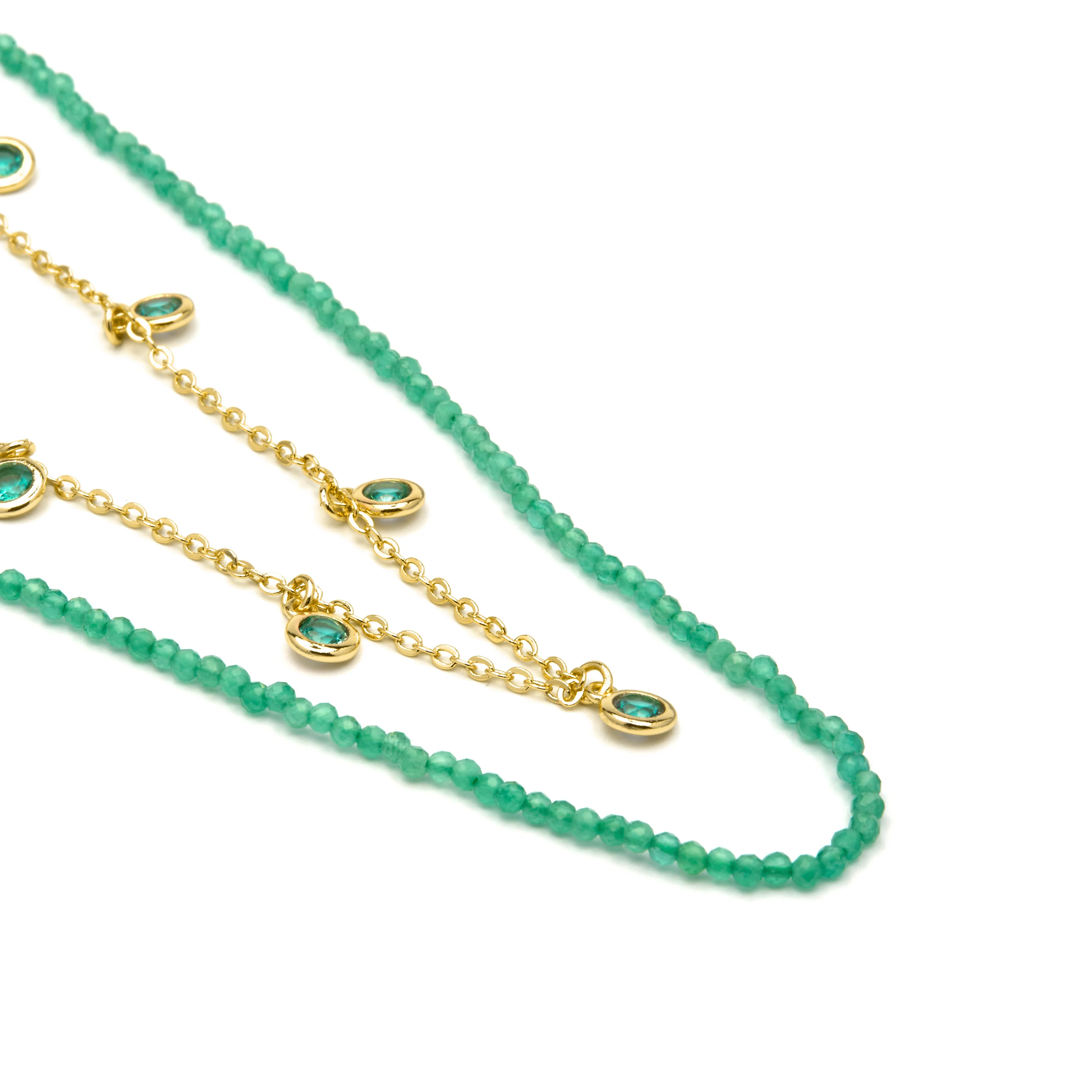 Collar de Plata de Ley 925 y Circonita Esmeralda acabado oro amarillo de 18k - Zaru - Image 5