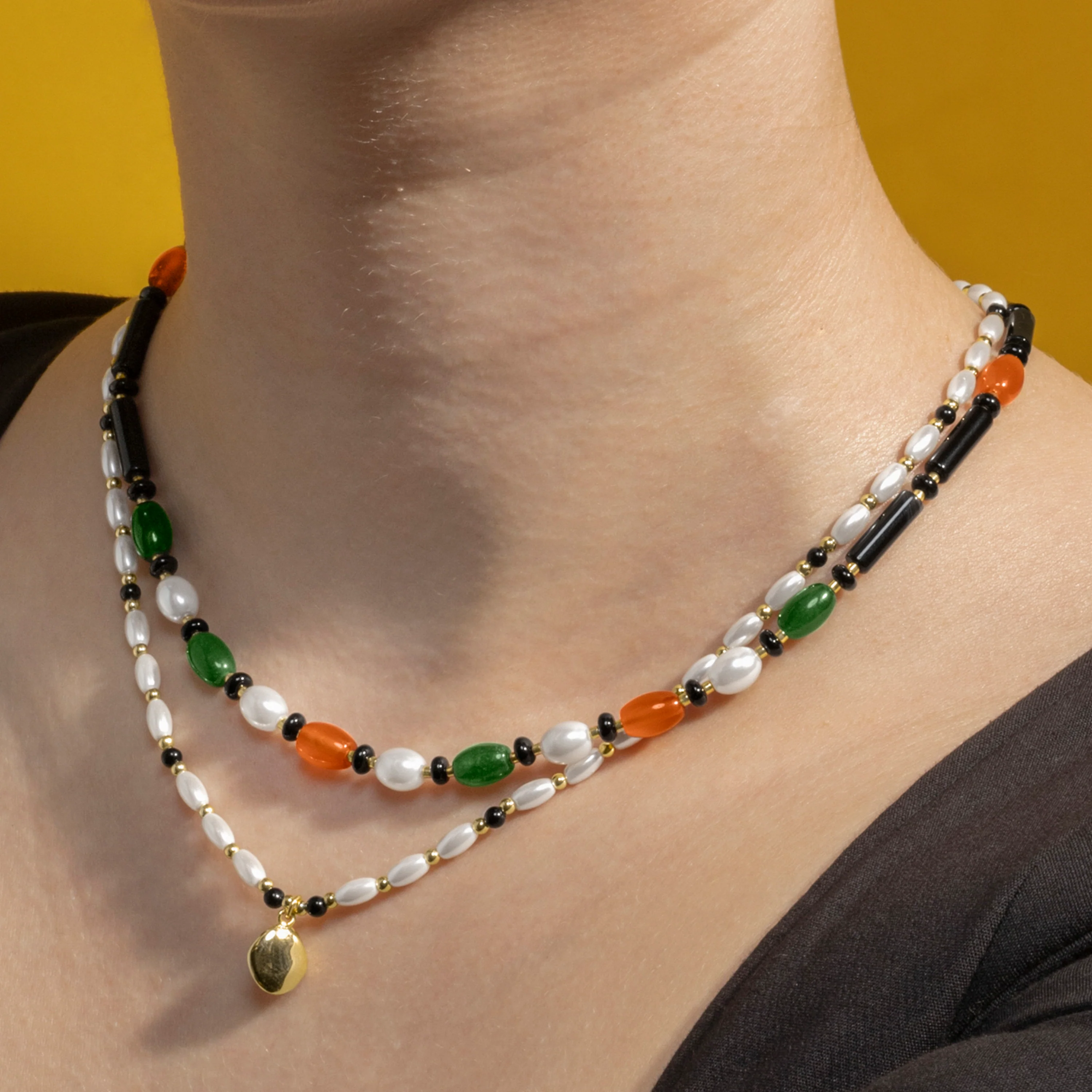 Collar con Perla Blanca acabado oro 18k - Zizi - Image 4