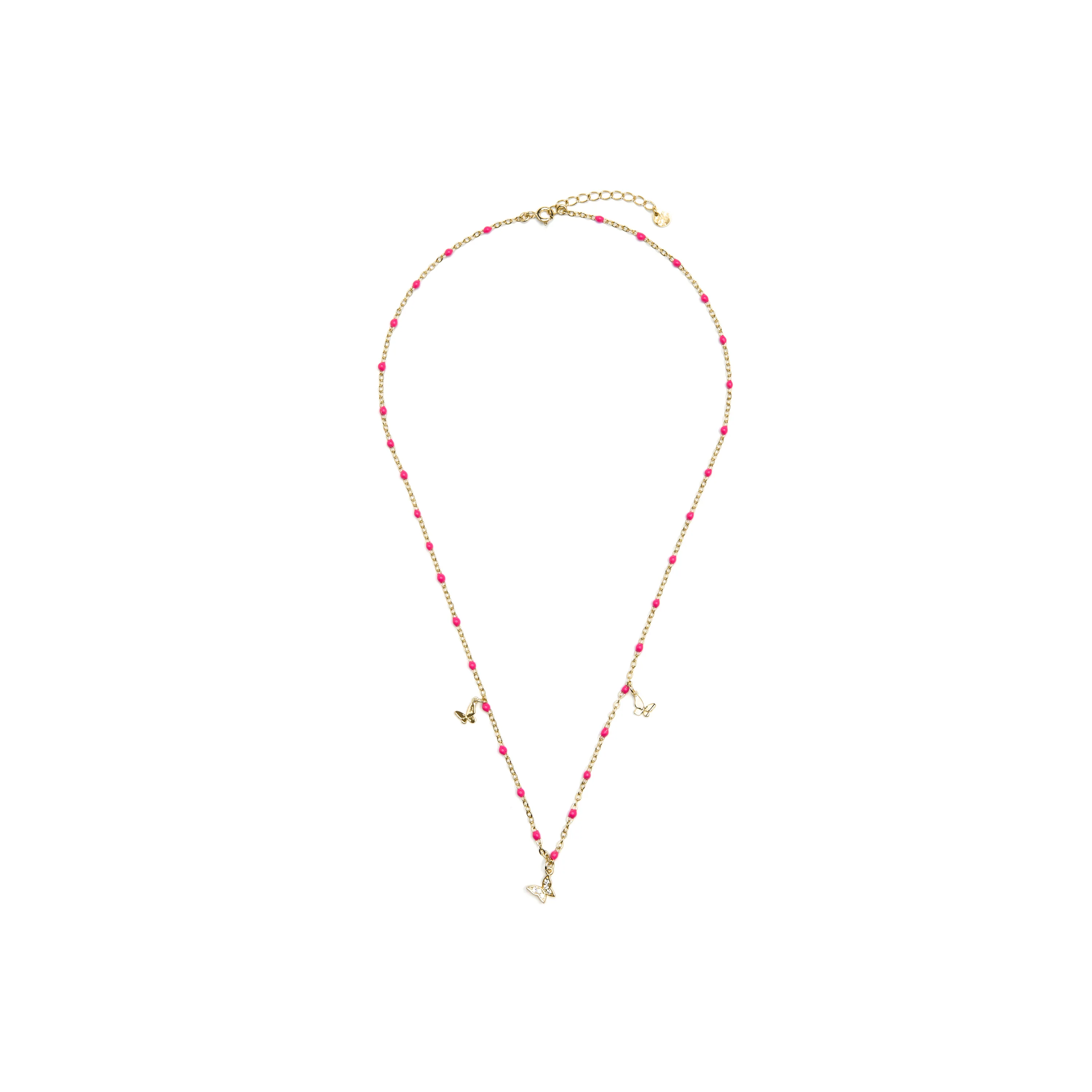 Collar de Plata de Ley 925 y Lacado Rosa acabado oro amarillo de 18k - Zumre - Image 3