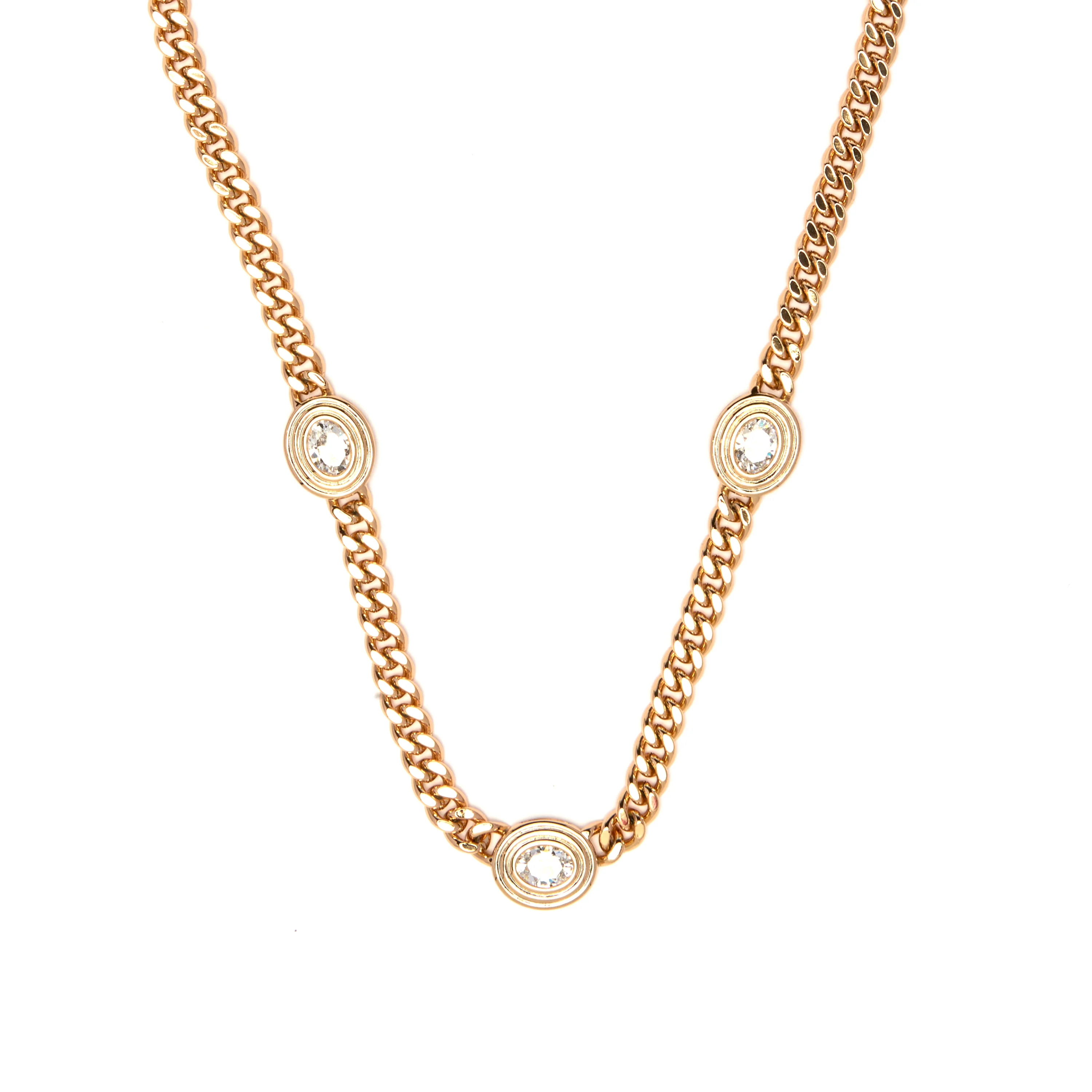 Collar de Circonita Brillante acabado en oro amarillo de 18k - Odray