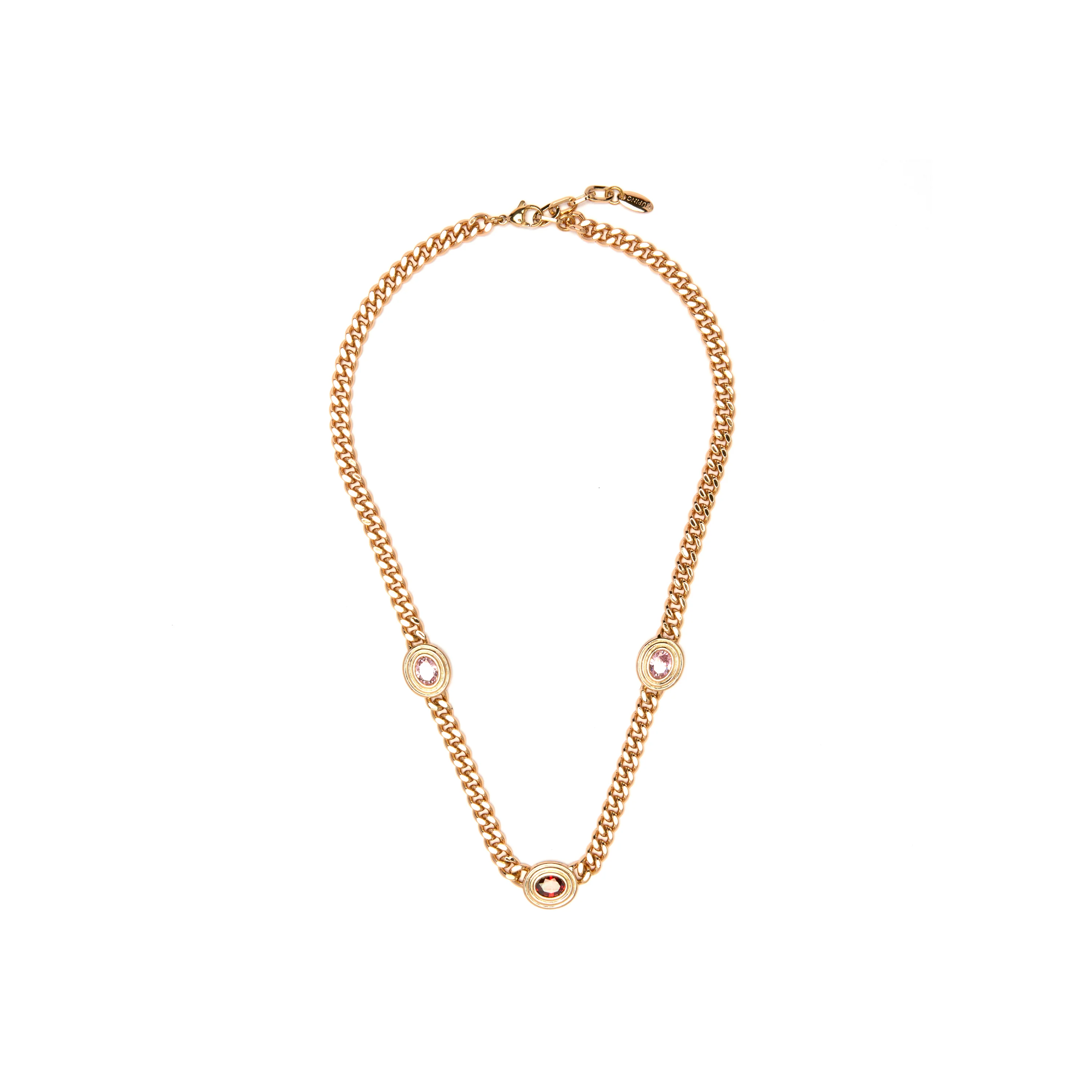 Collar de Circonita rosa acabado en oro amarillo de 18k - Rinlin - Image 3