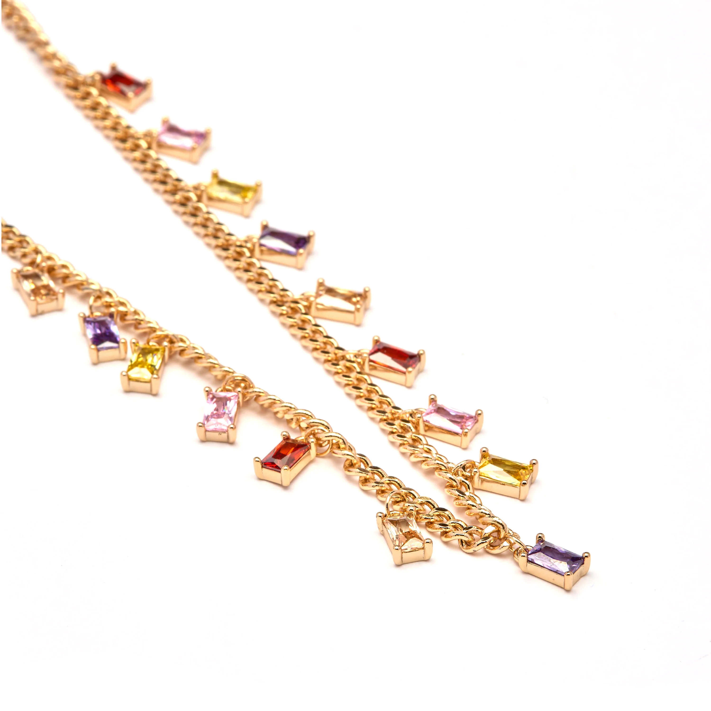 Collar de Circonita Multicolor acabado en oro amarillo de 18k - Enfo - Image 4