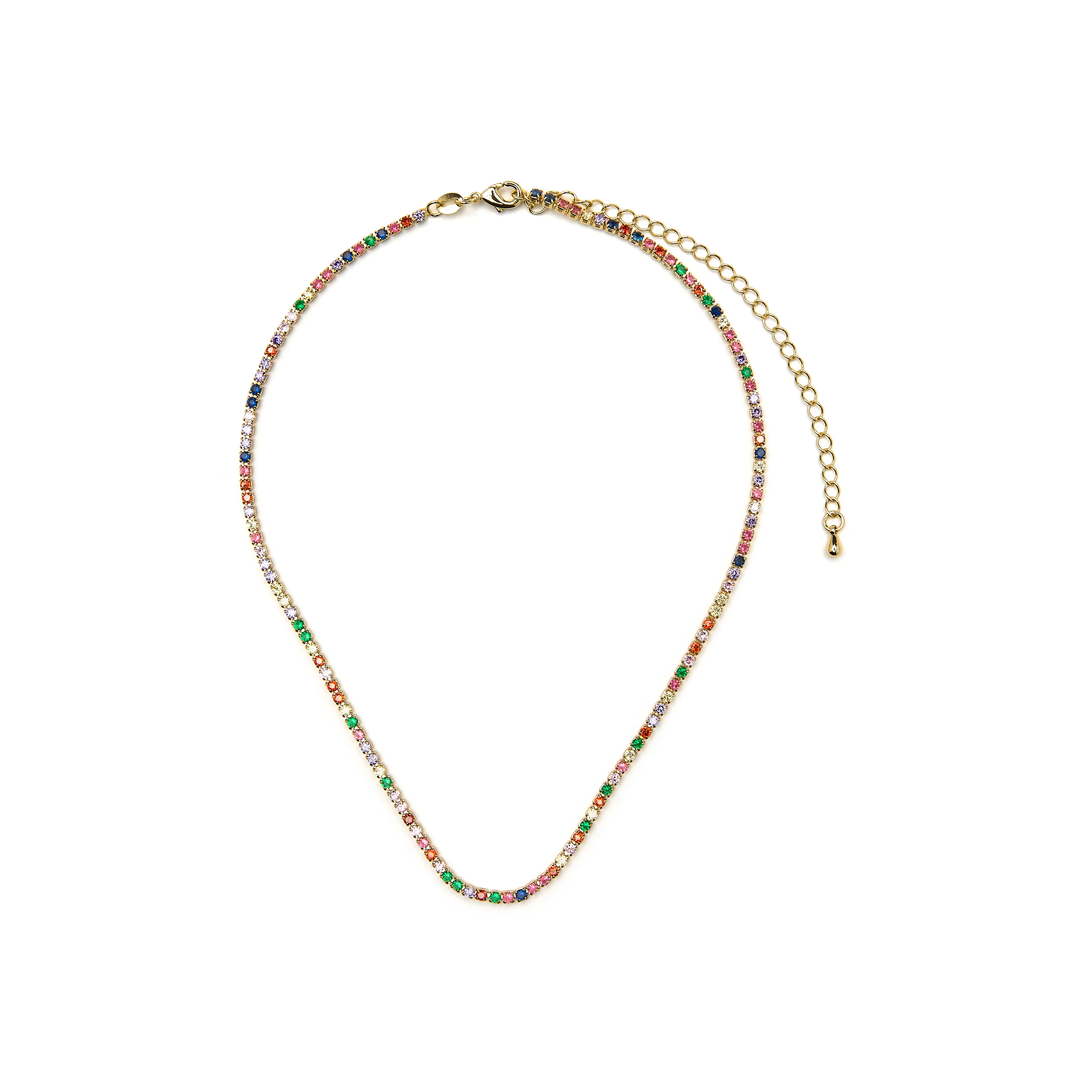 Collar con Circonita Multicolor acabado oro 18k - Serly - Image 3