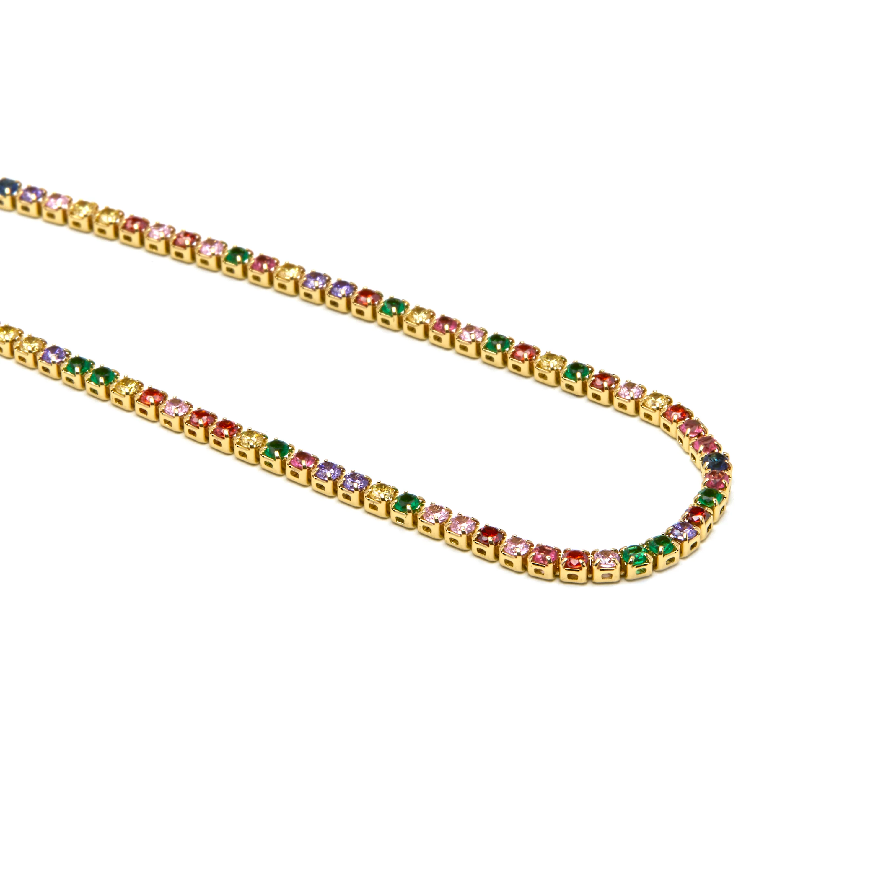 Collar con Circonita Multicolor acabado oro 18k - Serly - Image 4