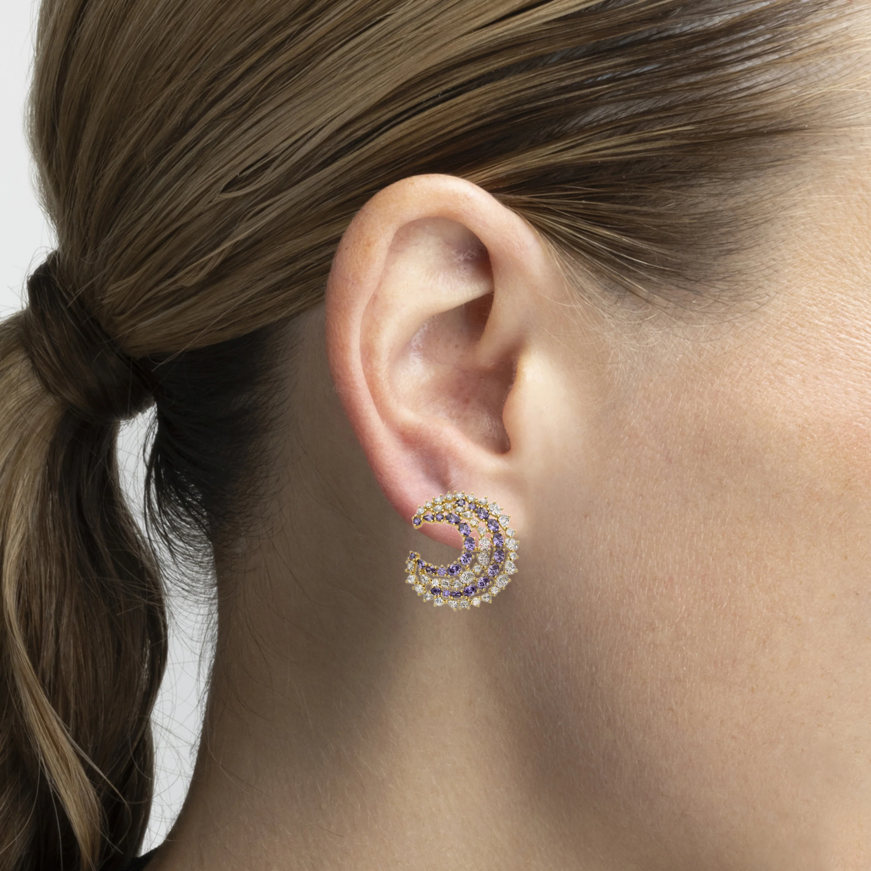 Pendientes con Circonita Multicolor acabado oro 18k - Abdos - Image 3