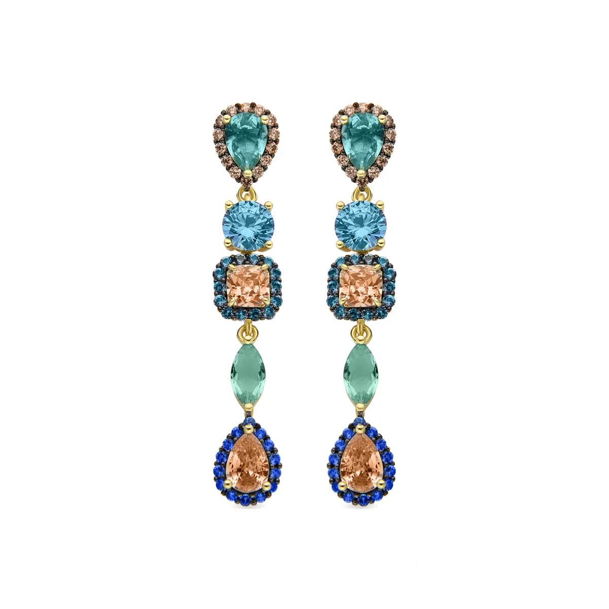 Pendientes Adnaw Plata De Ley 925 - Adnaw MULTICOLOR