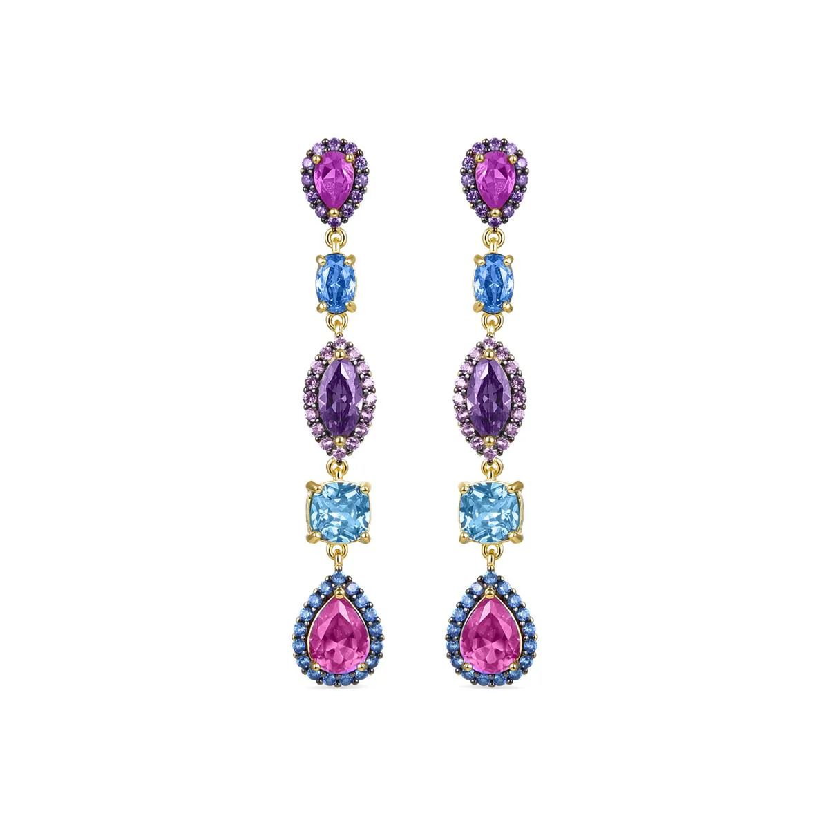 Pendientes Adnaw Plata De Ley 925 - Adnaw MULTICOLOR